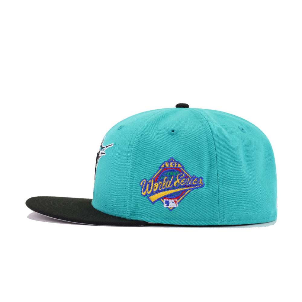New Era Florida Marlins 59Fifty World Series Fitted Hat - Teal/Black