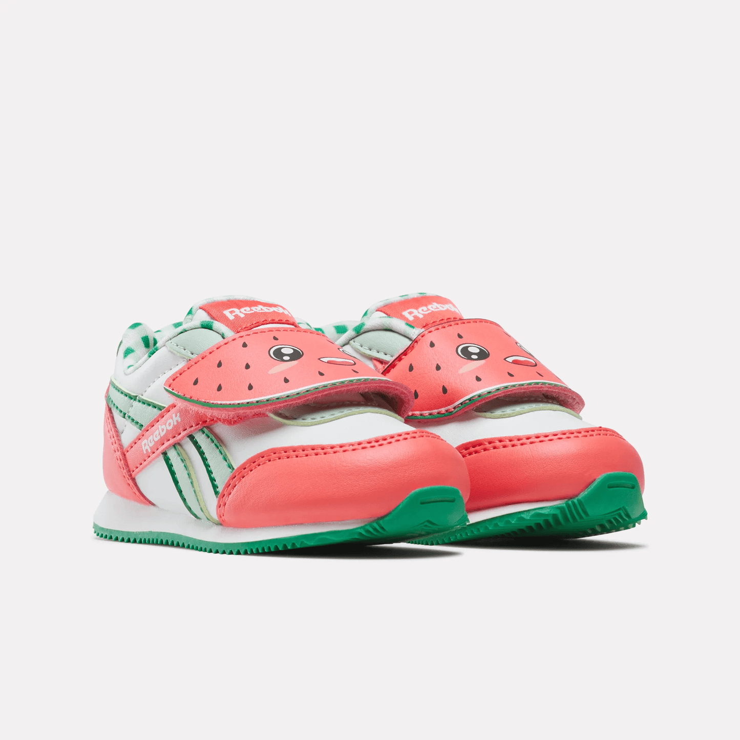 Infant's Reebok Royal CL Jogger 2.0 KC - White/Sunset Coral/Classic Green