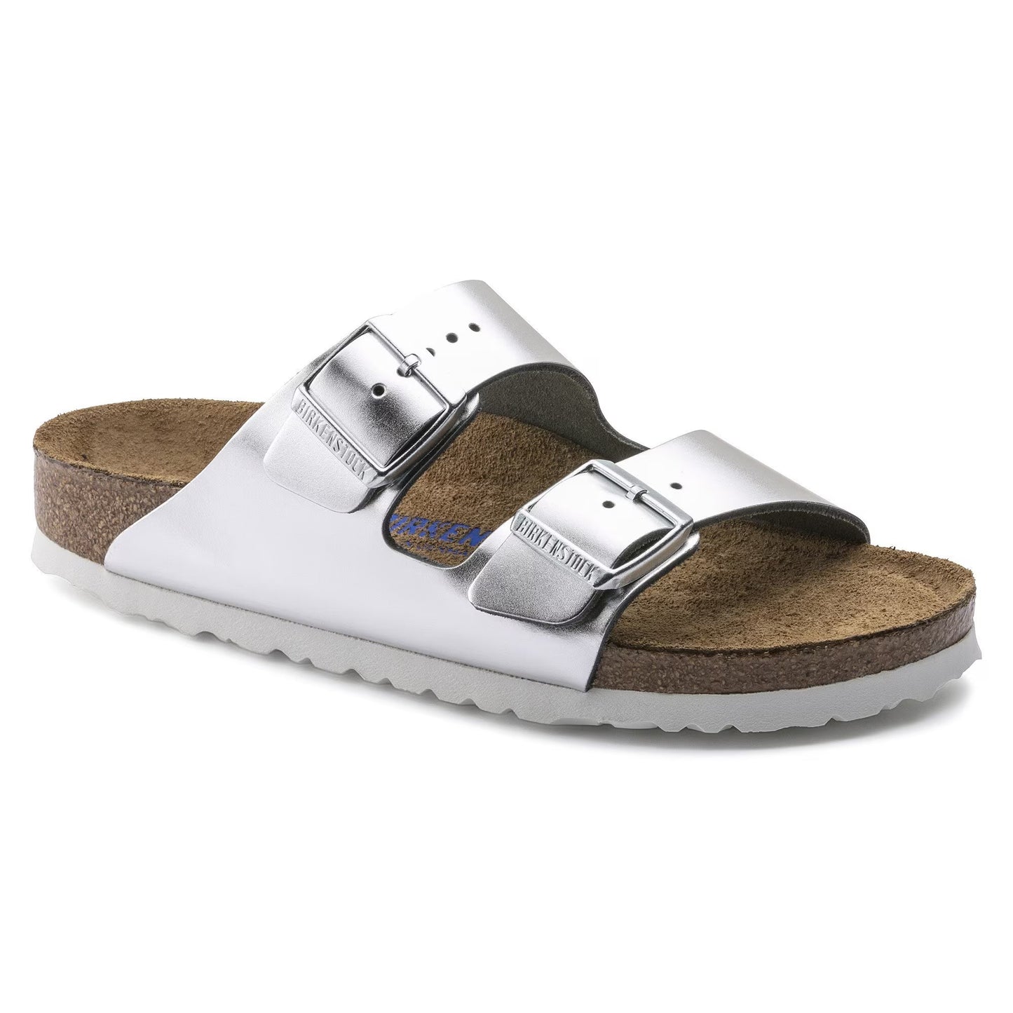 Birkenstock Arizona Soft Footbed Leather - Metallic Silver