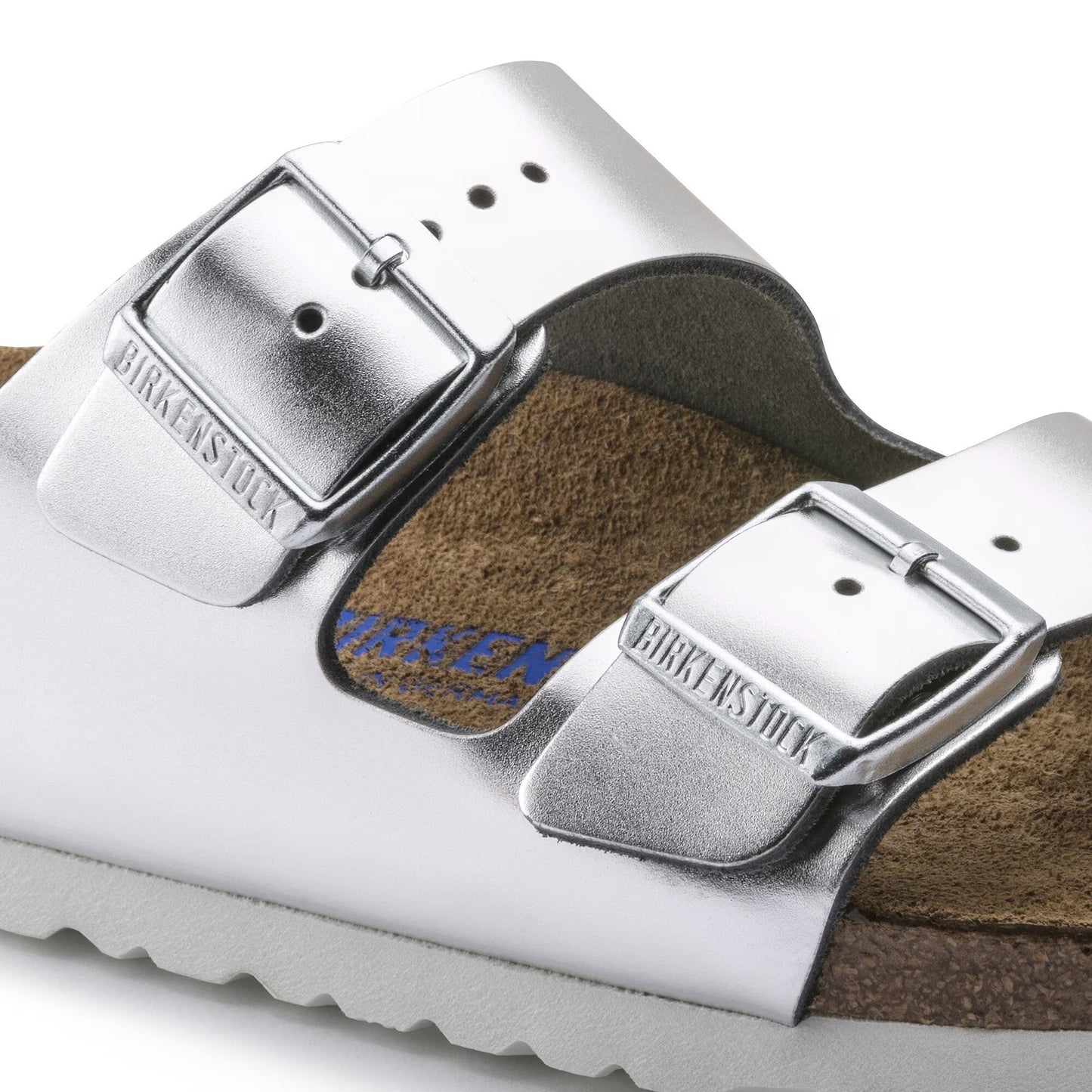 Birkenstock Arizona Soft Footbed Leather - Metallic Silver