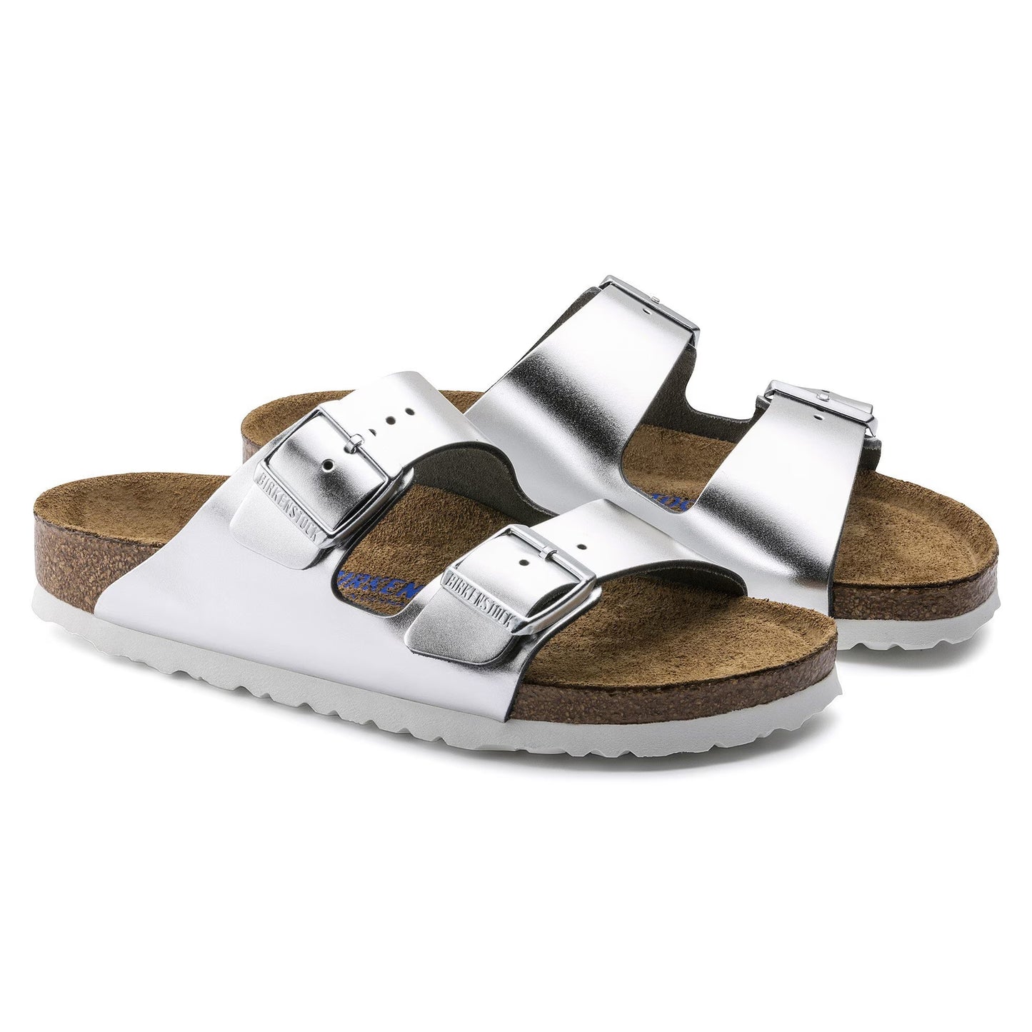 Birkenstock Arizona Soft Footbed Leather - Metallic Silver