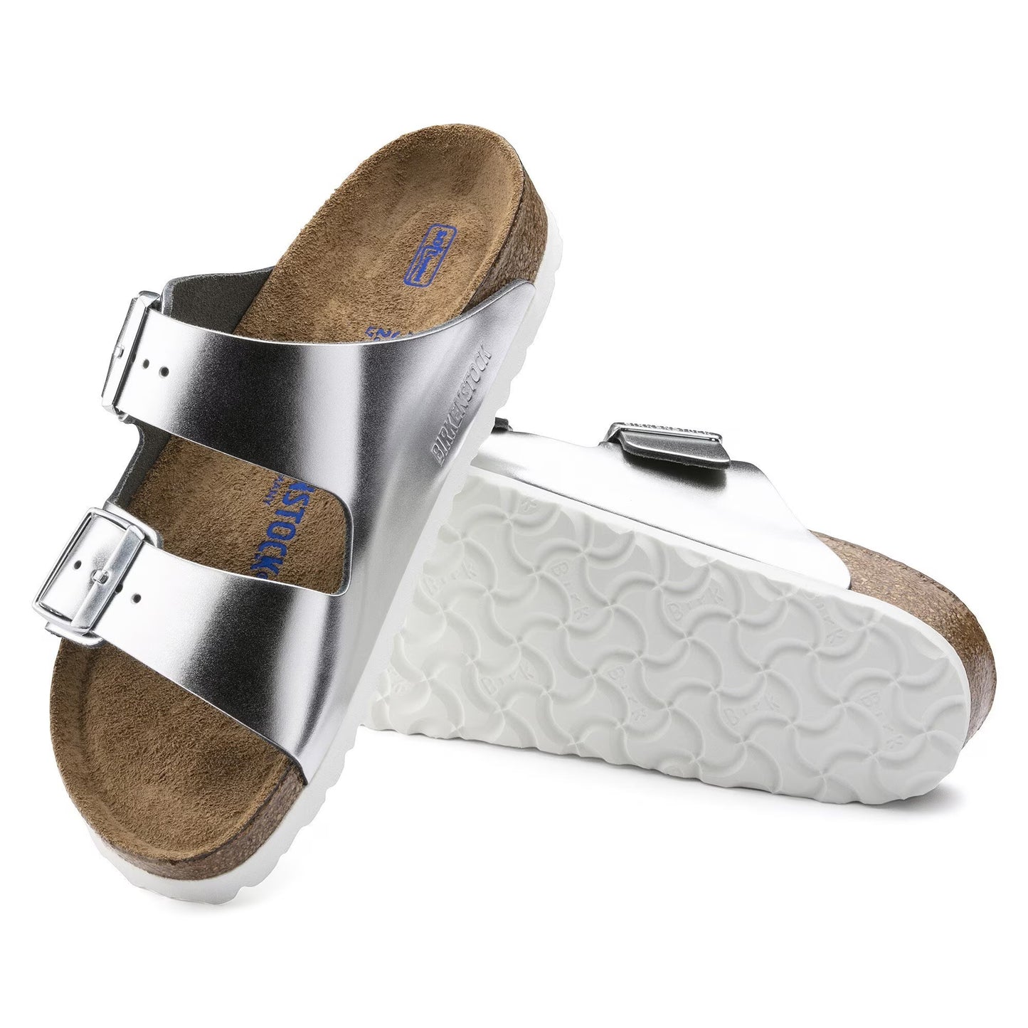 Birkenstock Arizona Soft Footbed Leather - Metallic Silver