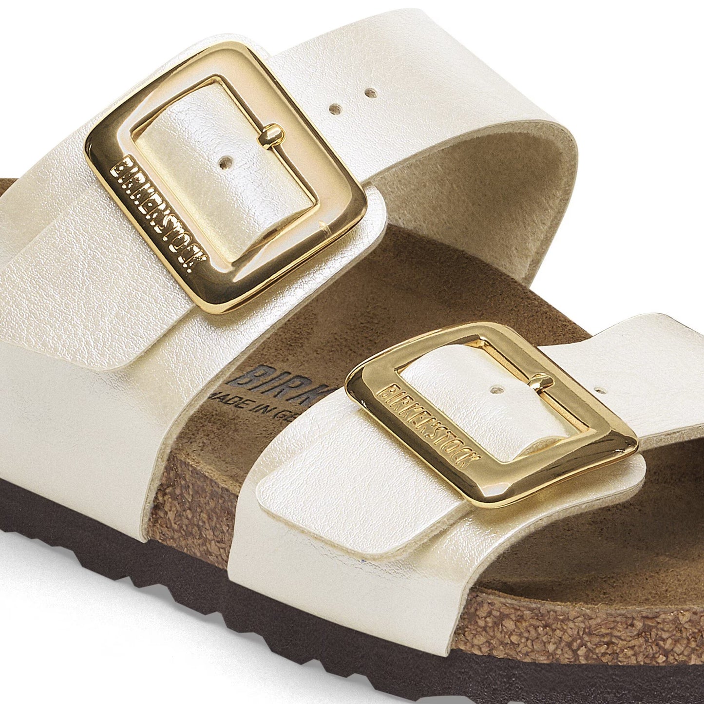 Birkenstock Sydney Cushion Buckle Birko Flor - Graceful Pearl White
