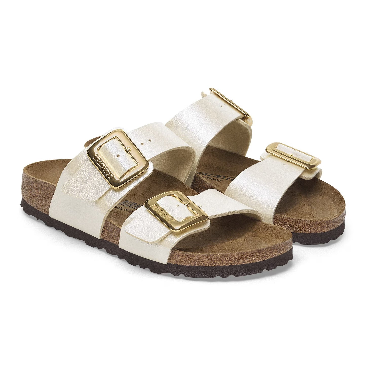 Birkenstock Sydney Cushion Buckle Birko Flor - Graceful Pearl White
