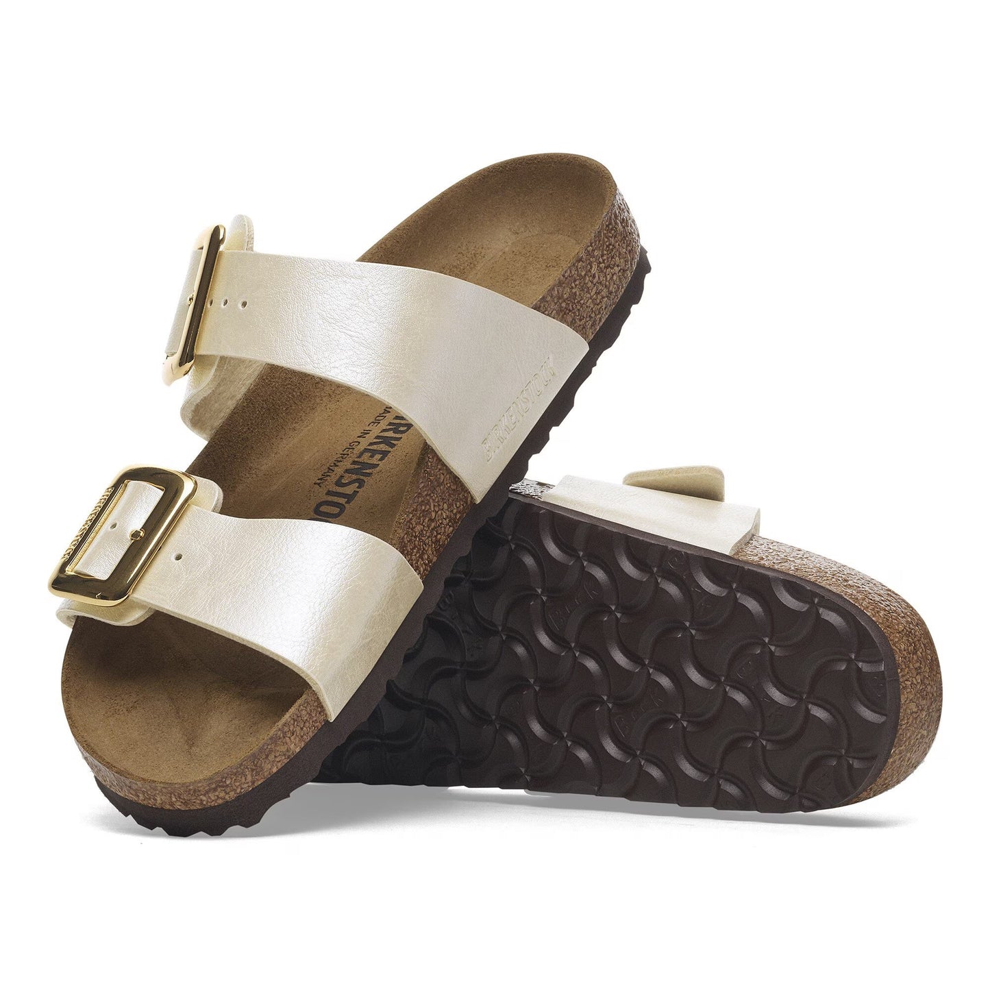 Birkenstock Sydney Cushion Buckle Birko Flor - Graceful Pearl White