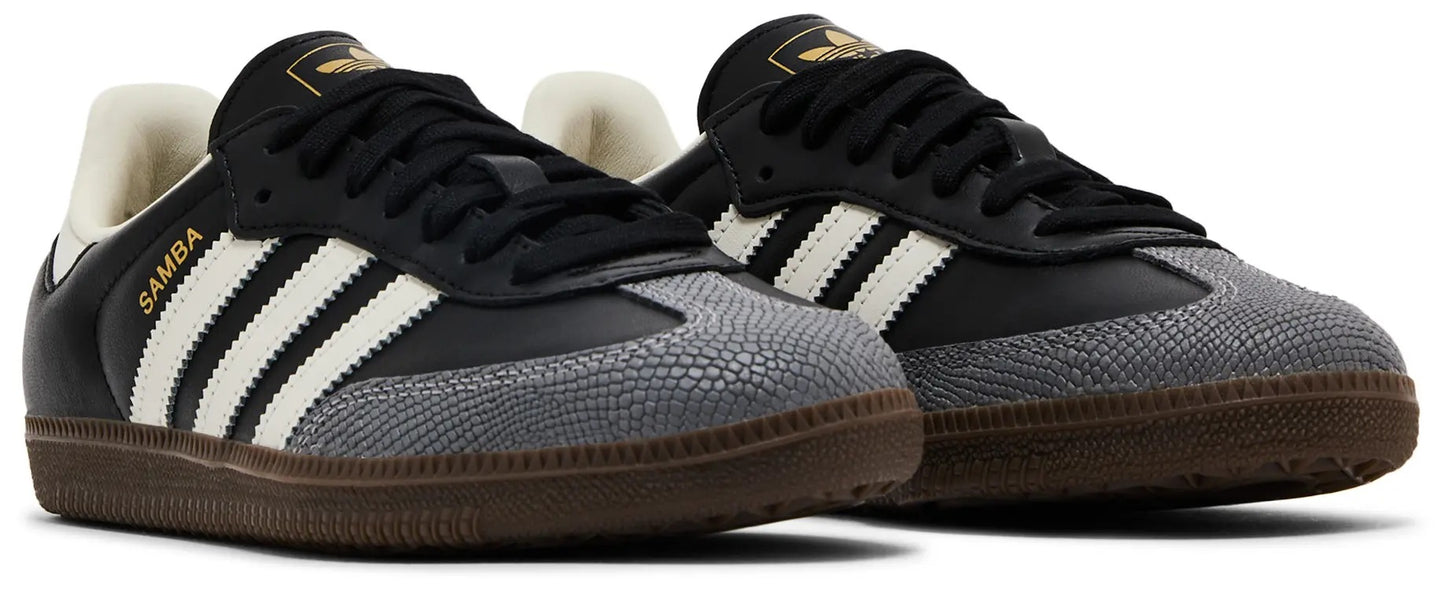 Women's Adidas Samba OG - Black/Off White/Snakeskin