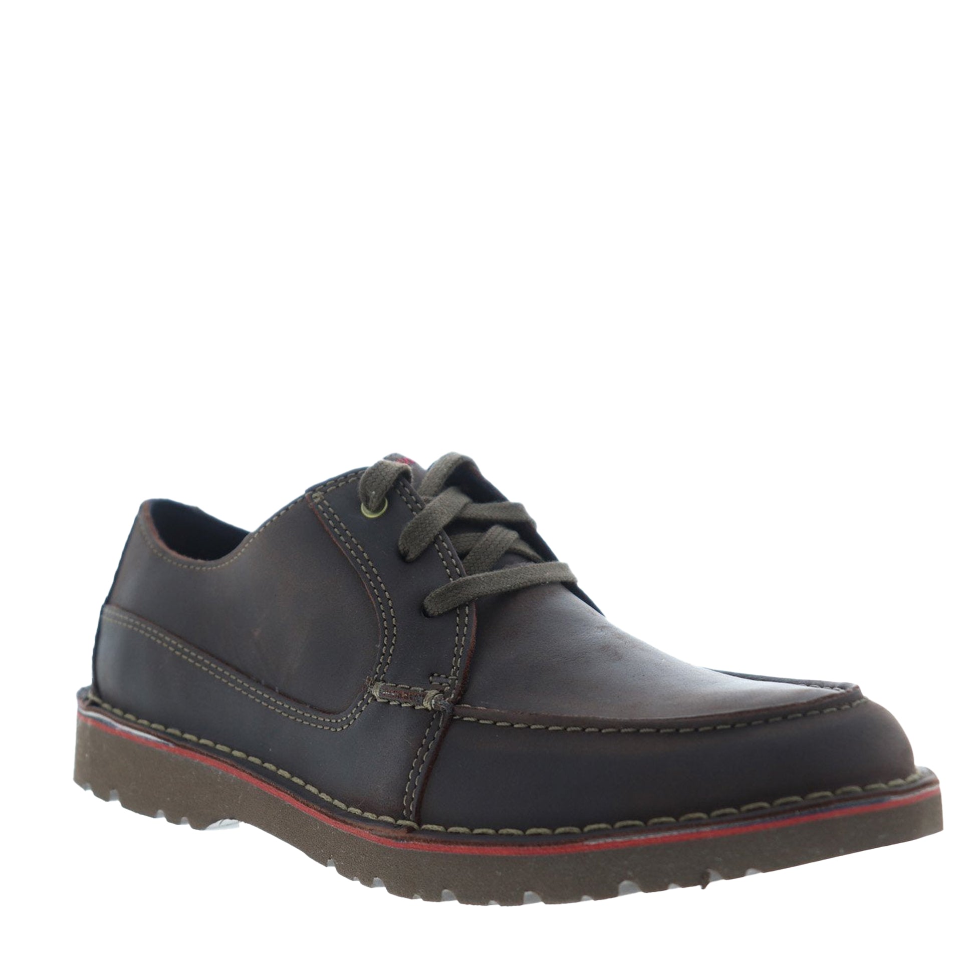 Men's Clarks Vargo Vibe - Dark Brown Leather - Front Side