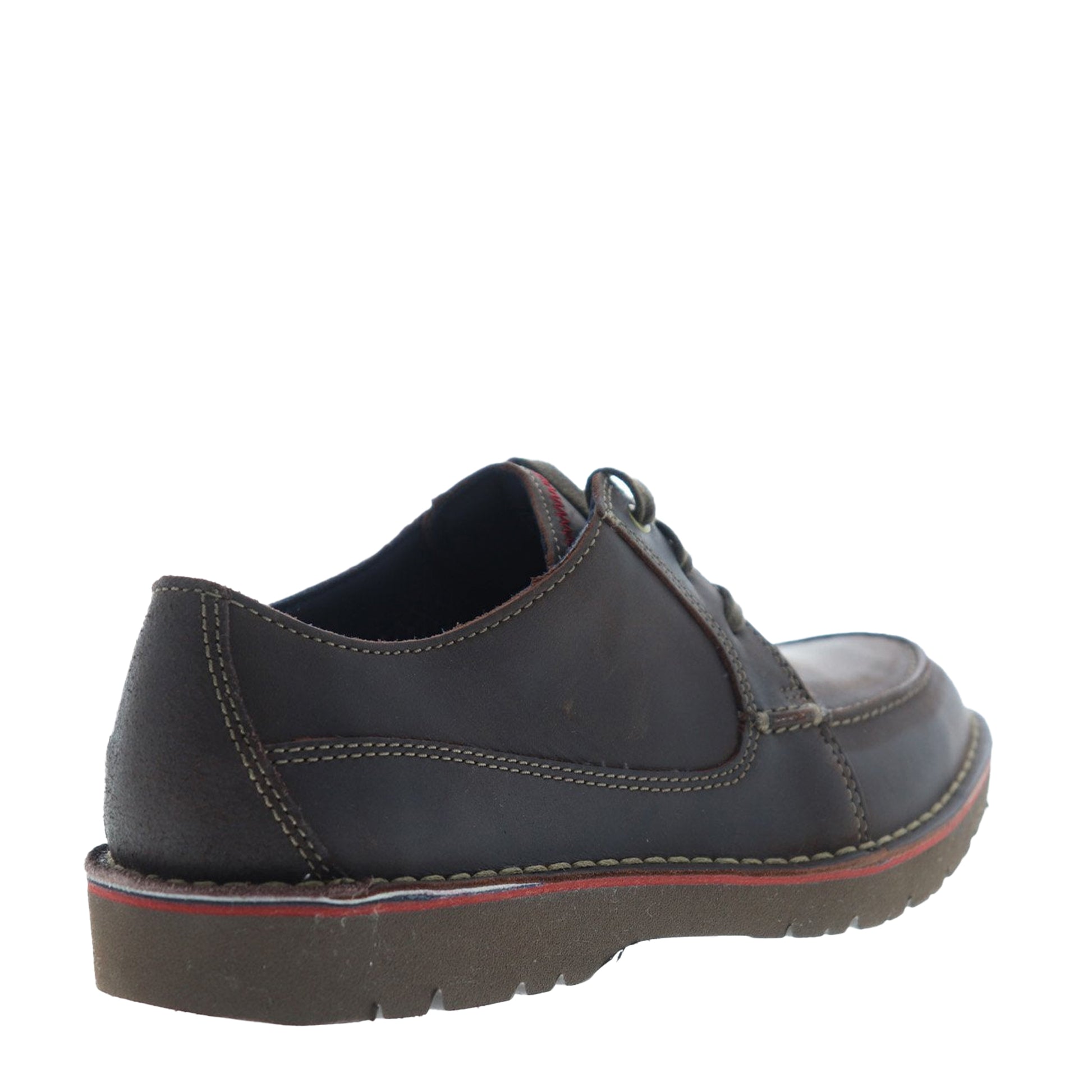 Men's Clarks Vargo Vibe - Dark Brown Leather - Heel Side