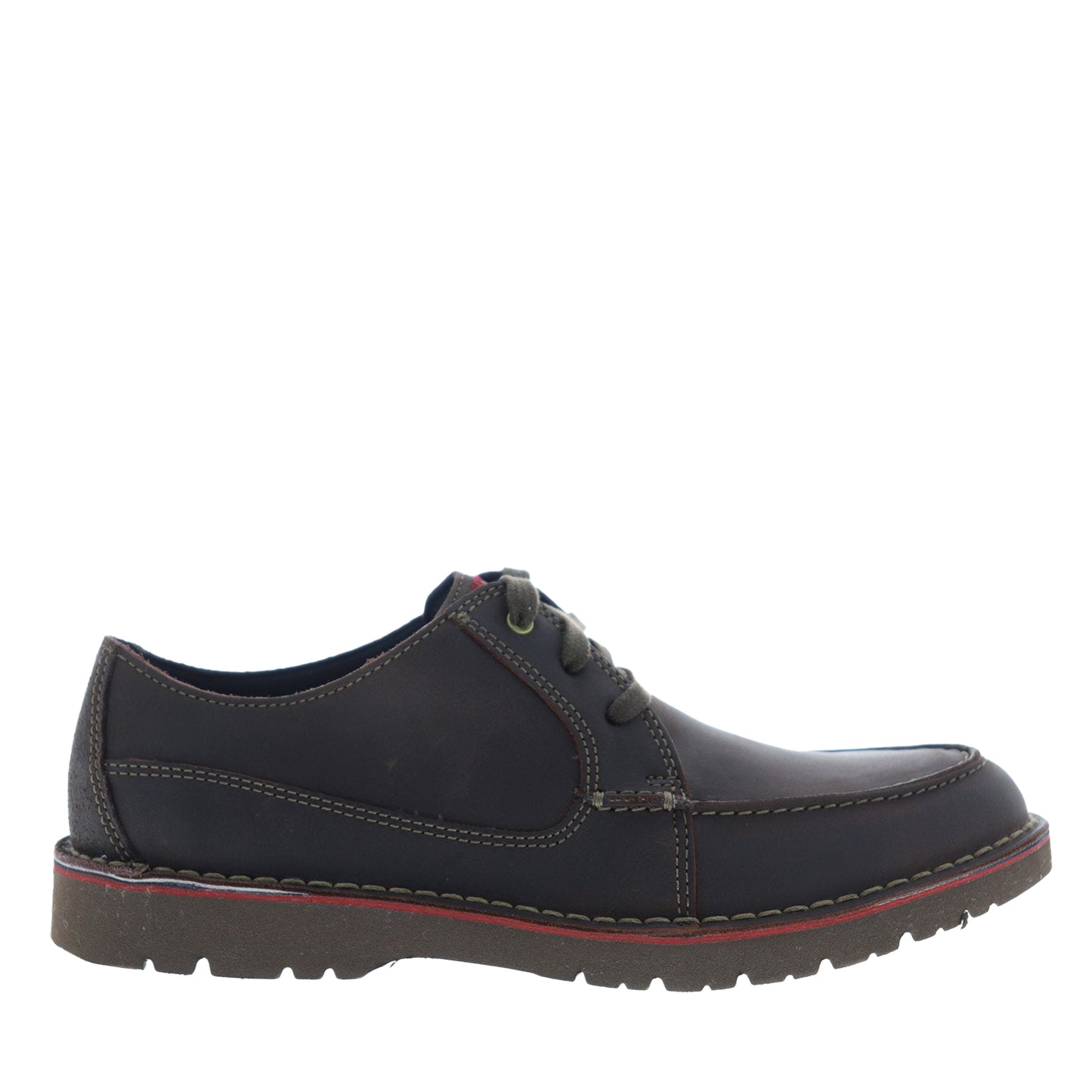 Men's Clarks Vargo Vibe - Dark Brown Leather - Side