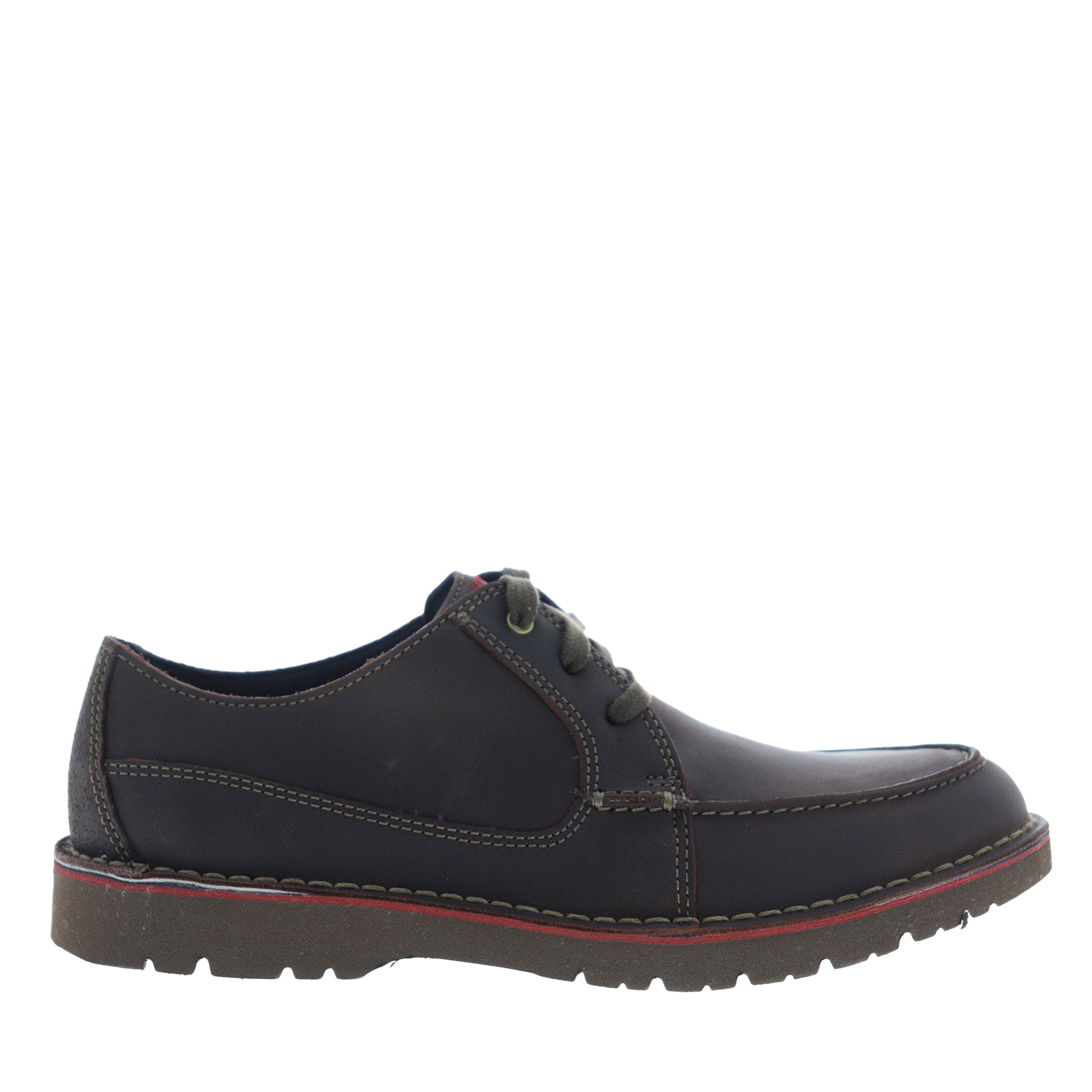 Men's Clarks Vargo Vibe - Dark Brown Leather - Side