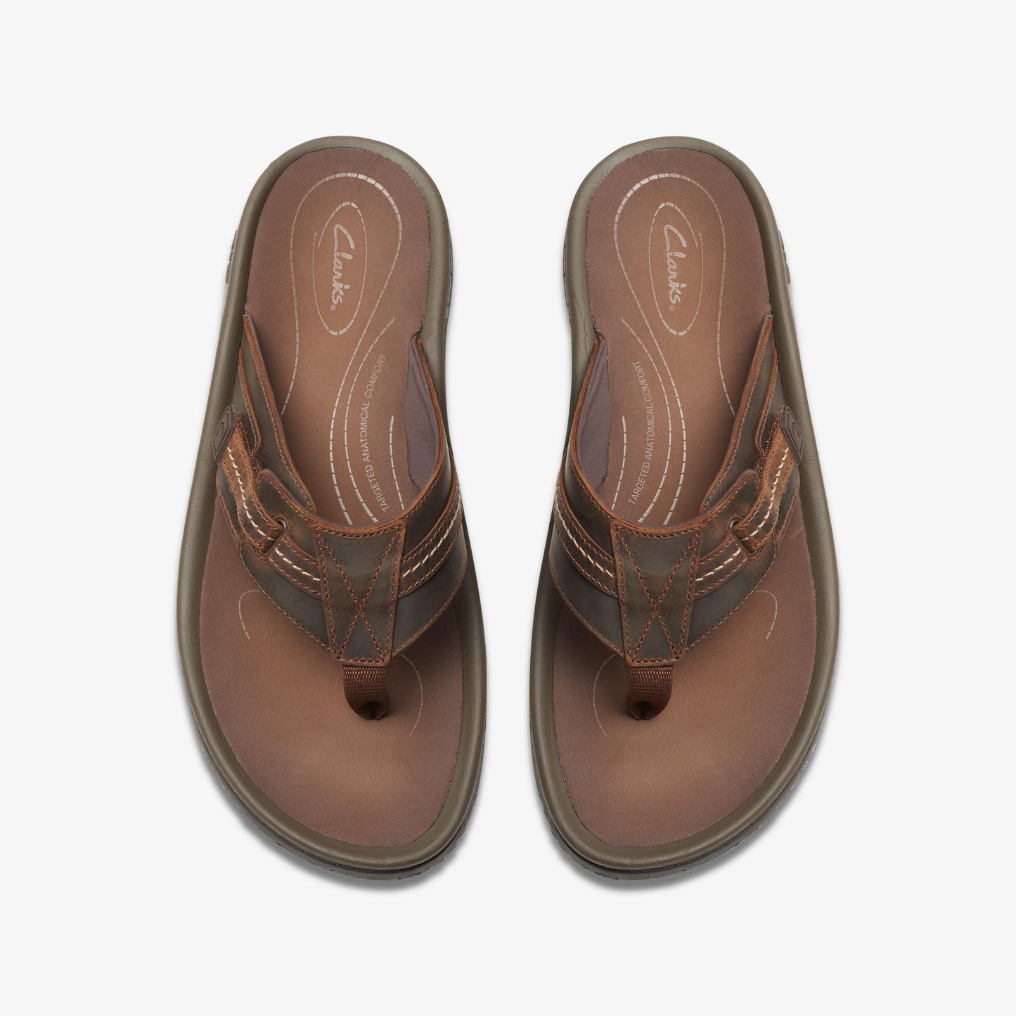 Men's Clarks Sandals Wesley Sun - Beeswax Leather