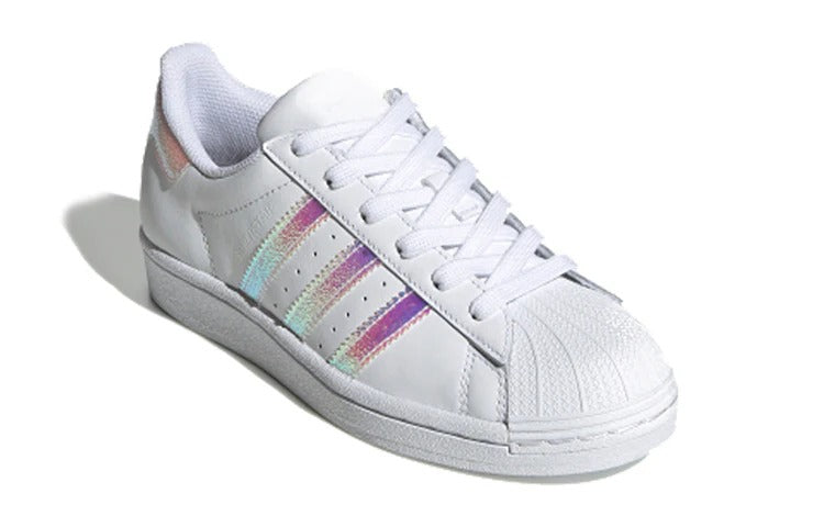 Grade School's Adidas Superstar J - White Iridescent