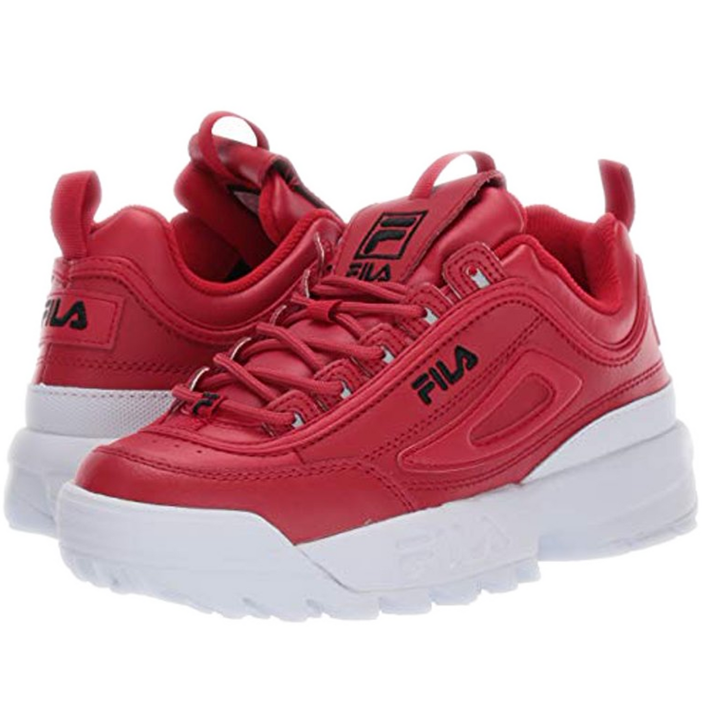 Women's Fila Disruptor II Premium - Red/ Black/ White
