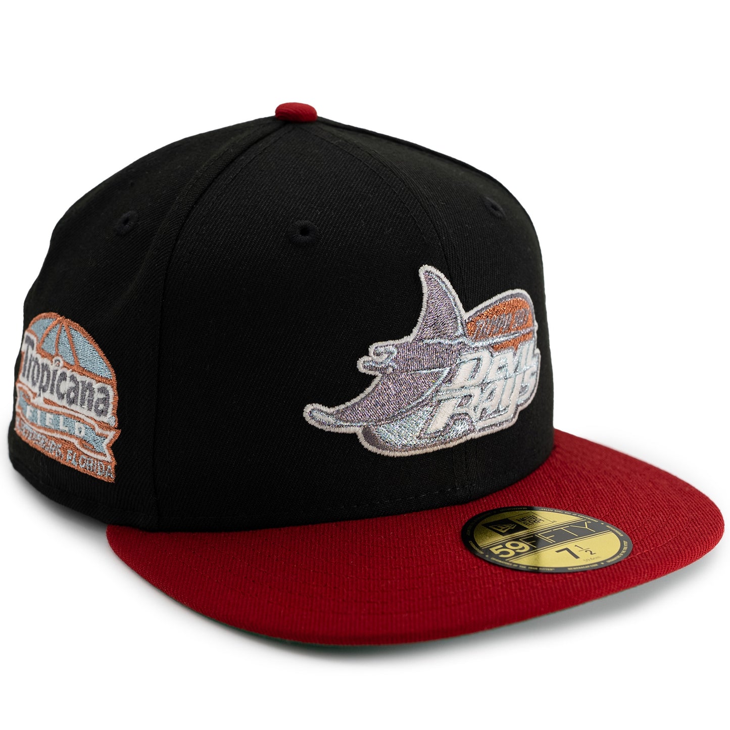 New Era Tampa Bay Rays 59Fifty Fitted Hat - Black/ Red