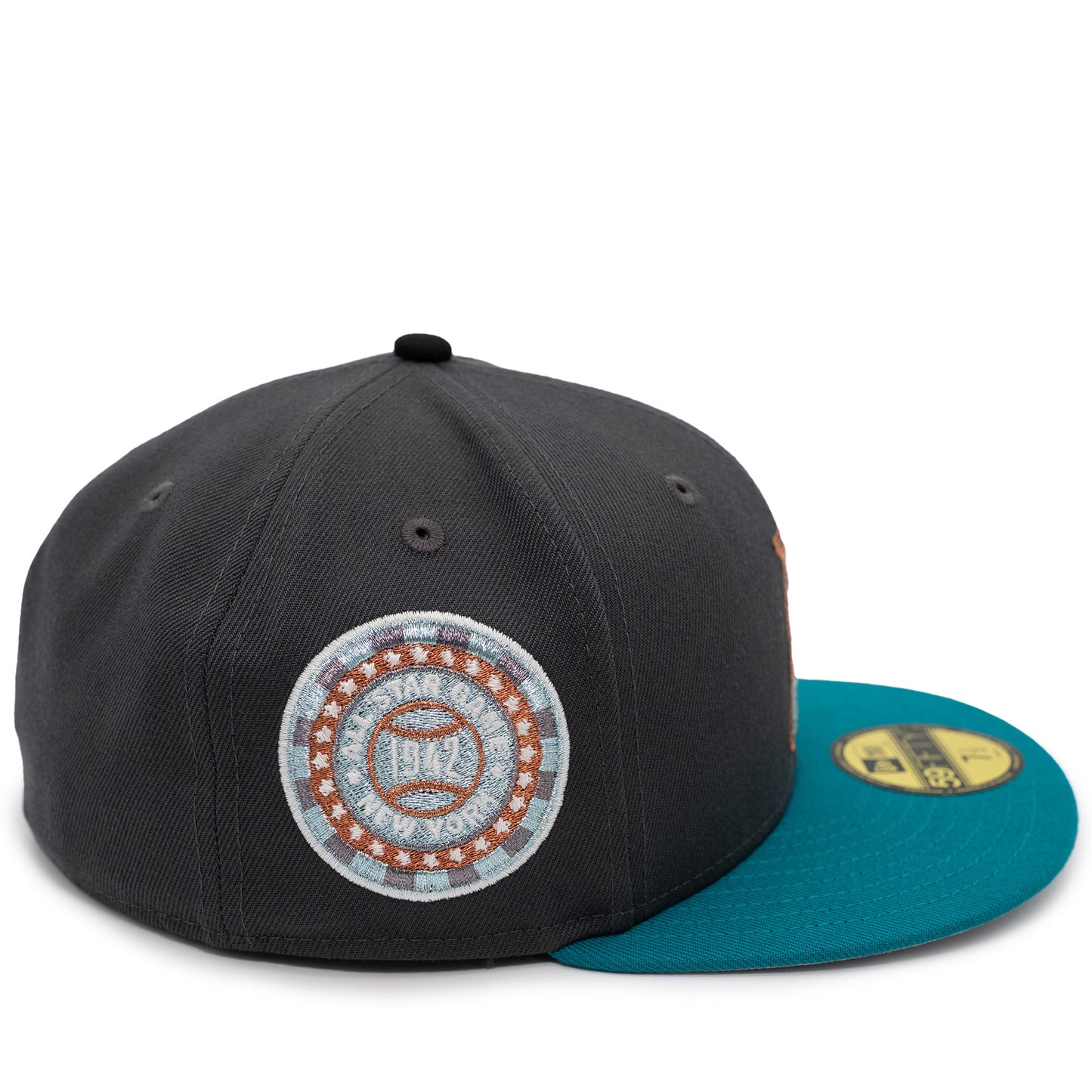 New Era Florida Marlins 59Fifty Fitted Hat - Graphite/ Aqua