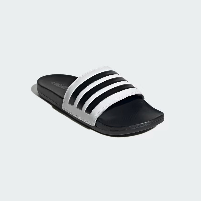 Men's Adidas Adilette Comfort Slides - White/Black