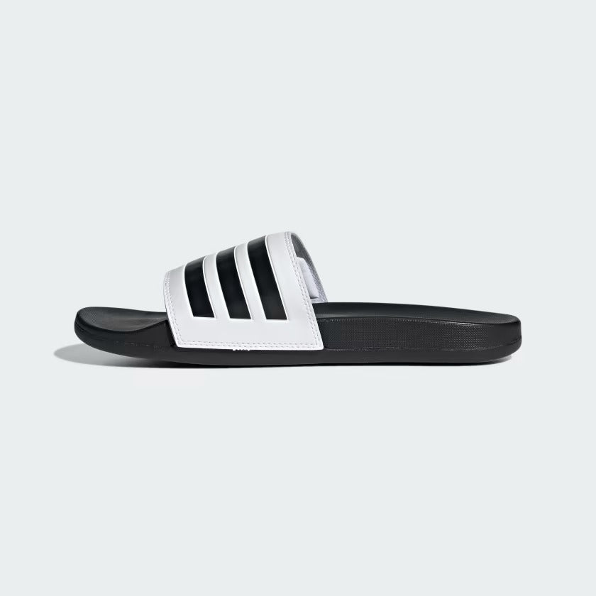 Men's Adidas Adilette Comfort Slides - White/Black