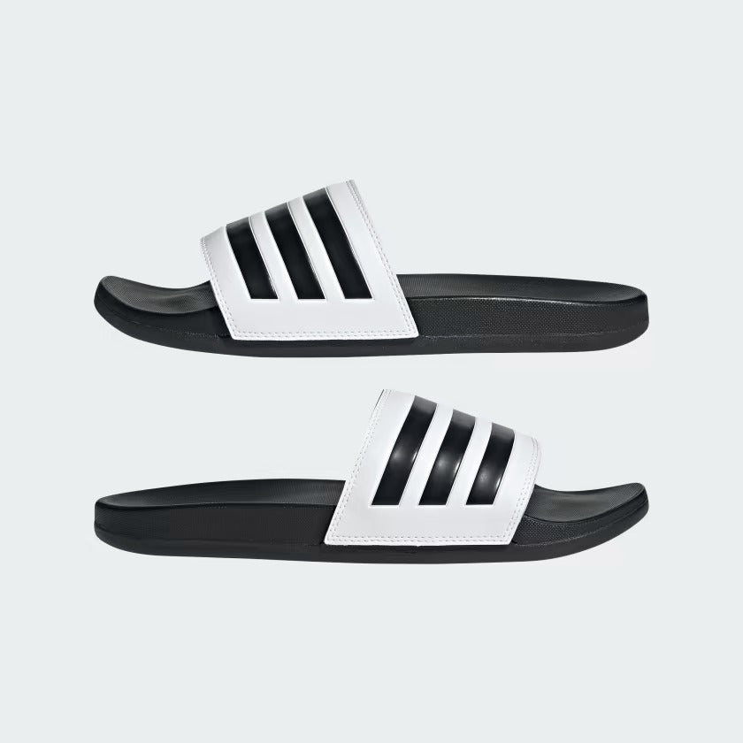 Men's Adidas Adilette Comfort Slides - White/Black