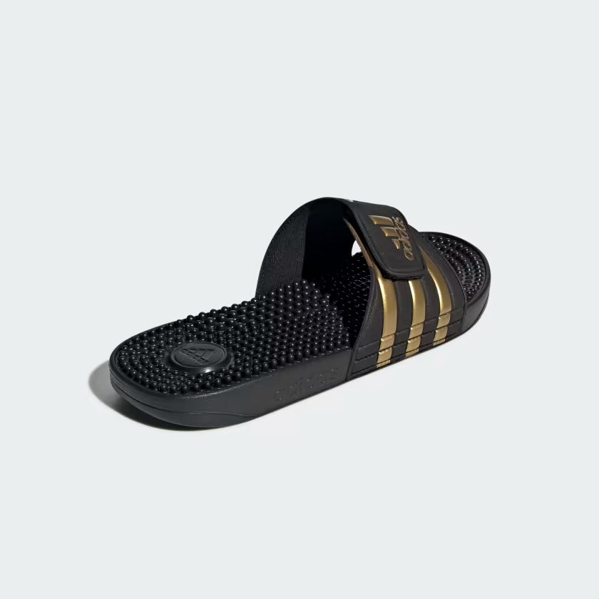 Men's Adidas Adissage Slides - Black/Gold