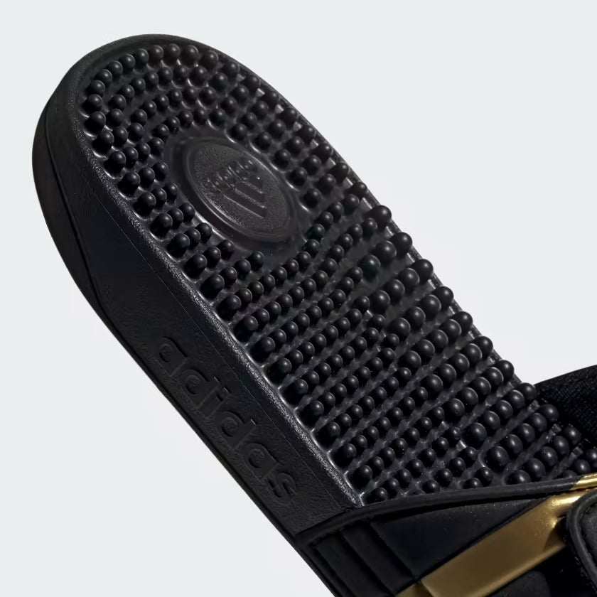 Men's Adidas Adissage Slides - Black/Gold