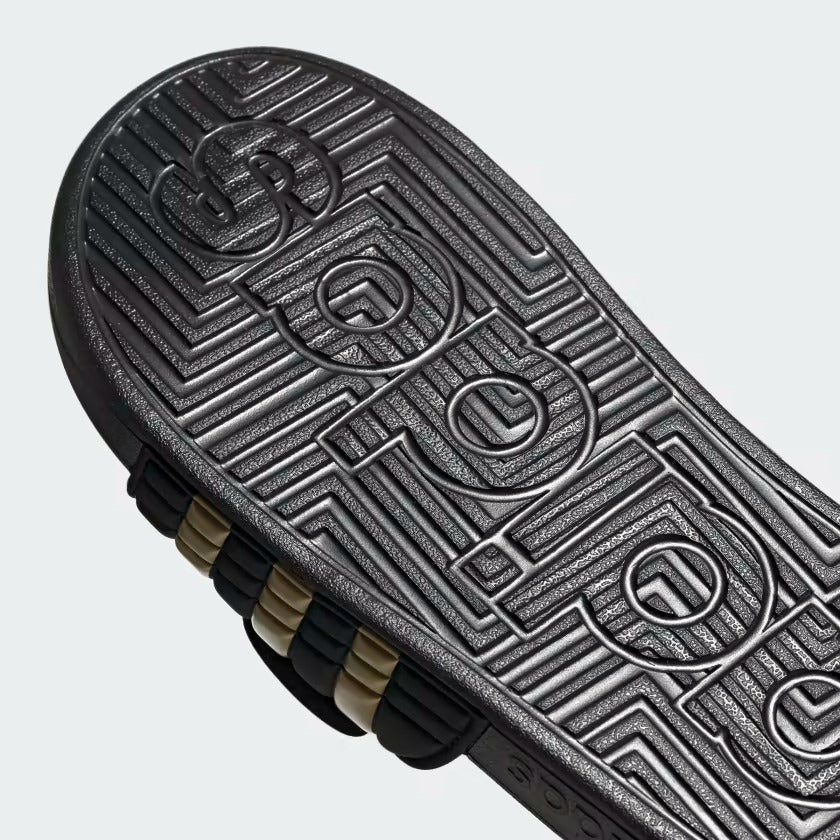 Men's Adidas Adissage Slides - Black/Gold