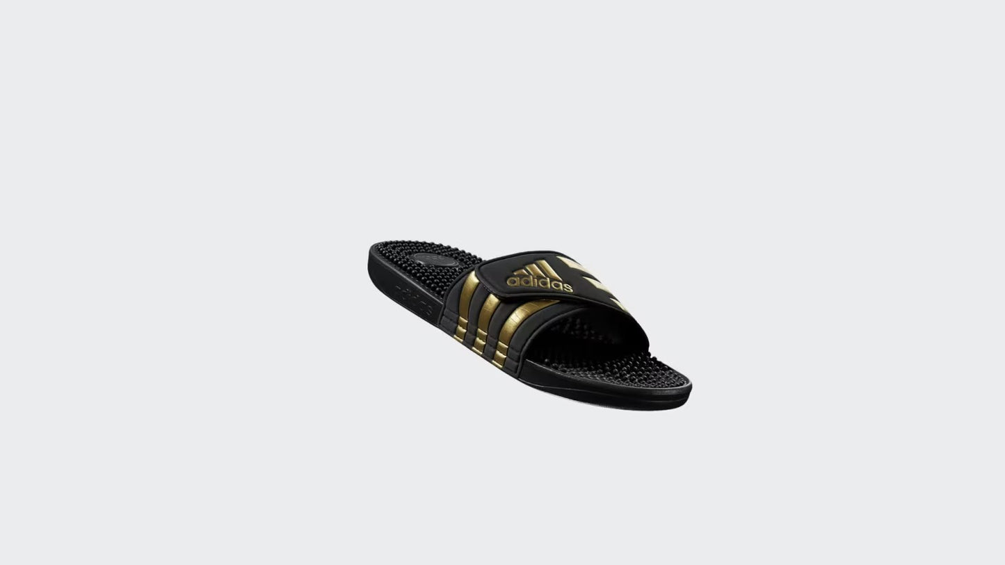 Men's Adidas Adissage Slides - Black/Gold