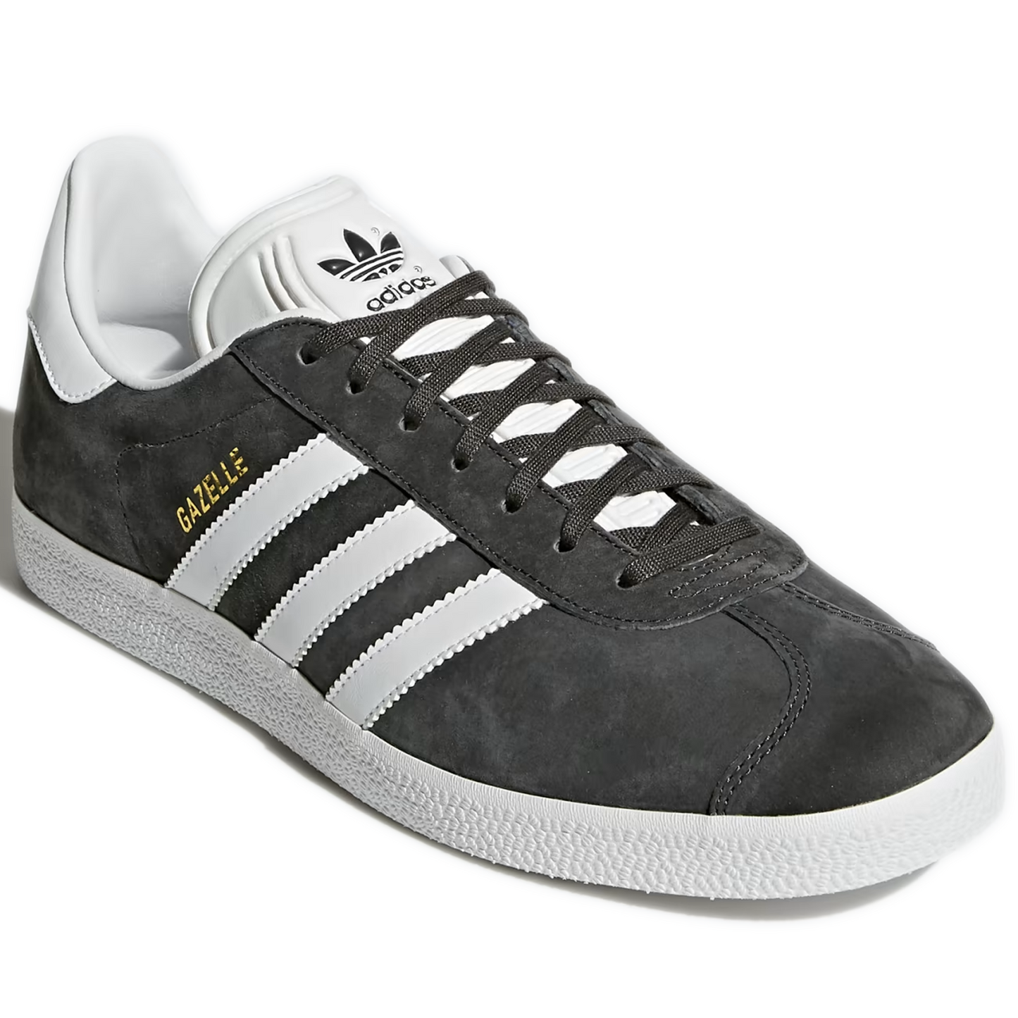 Men's Adidas Gazelle Shoes - Dgh Solid Grey / White / Gold Metallic Front Side