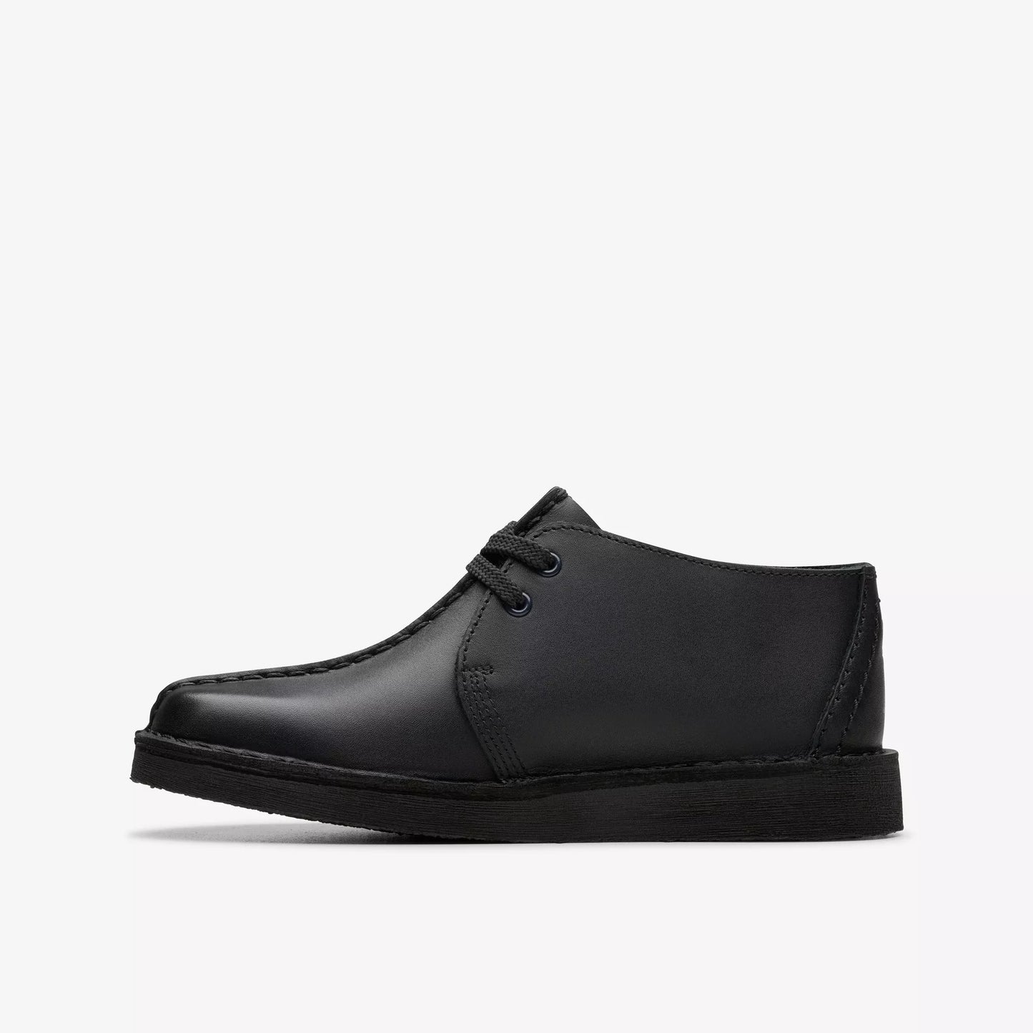 Grade School Clarks Desert Trek Older - Black Leather