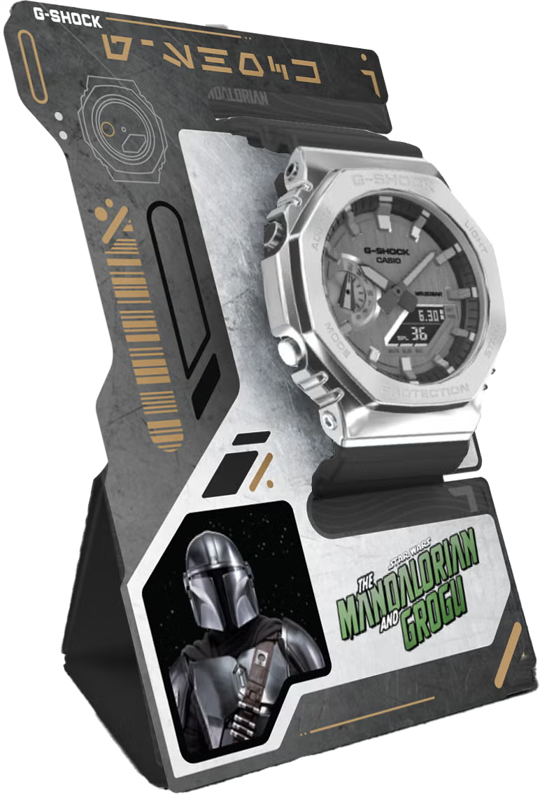 Casio G-Shock Star Wars "The Mandalorian & Grogu" 45.5mm Limited Edition Watch - Silver