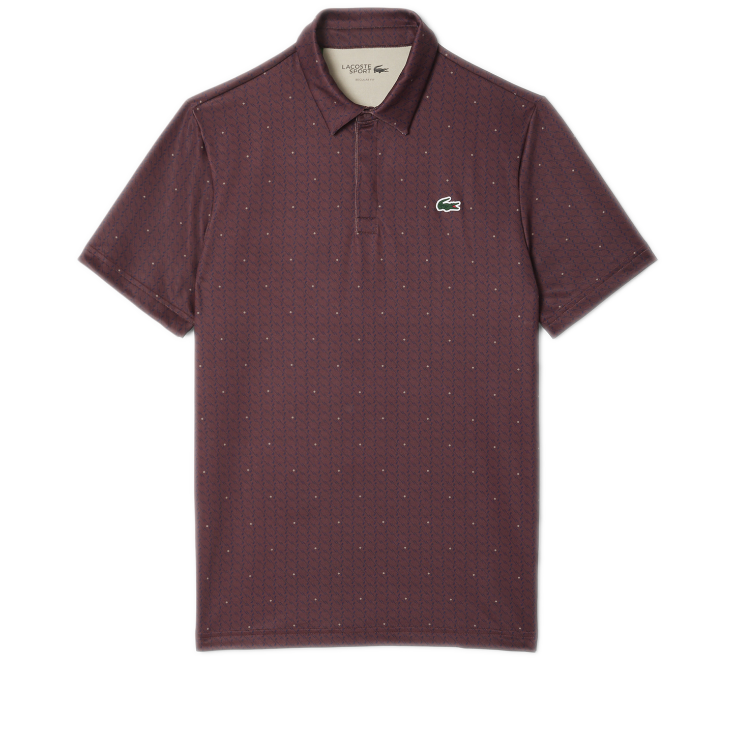 Men's Lacoste Regular Fit UV Protect Golf Polo Shirt - Bordeaux/Navy Blue