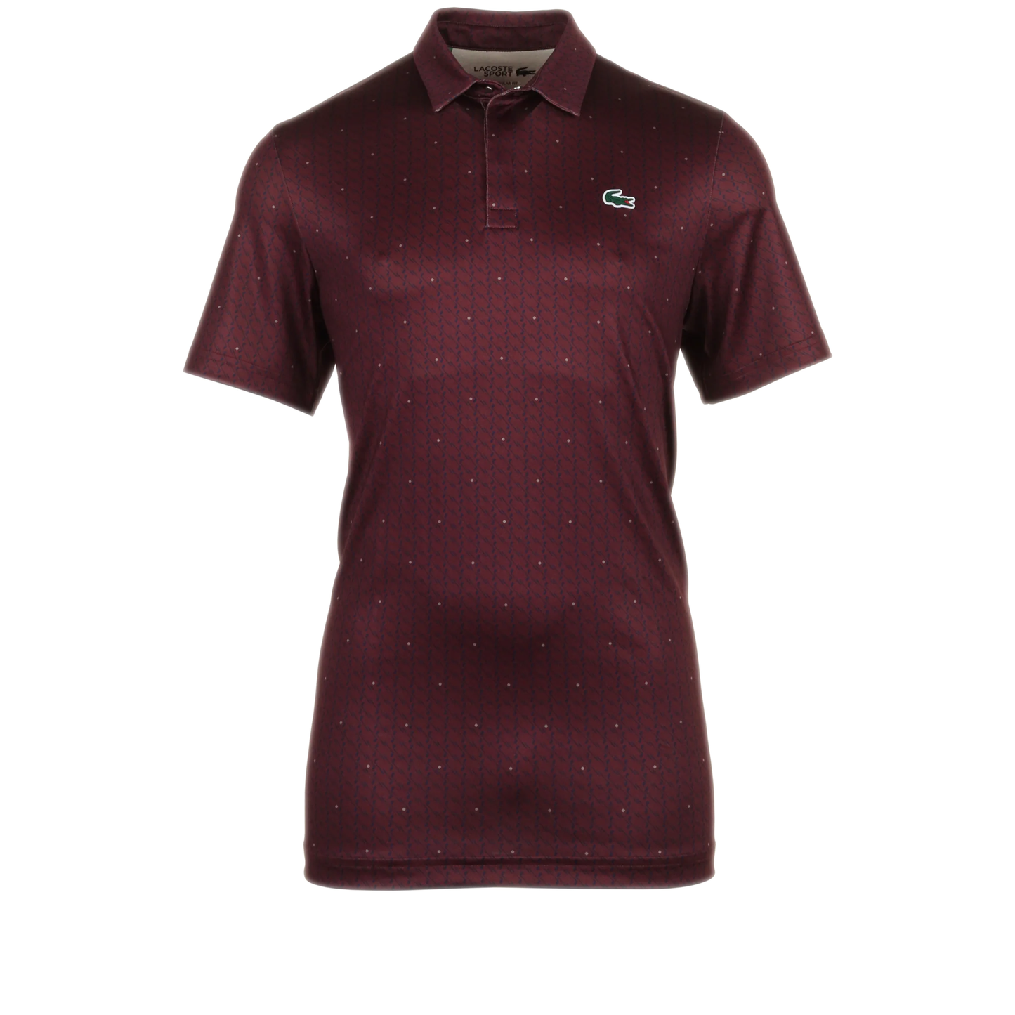 Men's Lacoste Regular Fit UV Protect Golf Polo Shirt - Bordeaux/Navy Blue