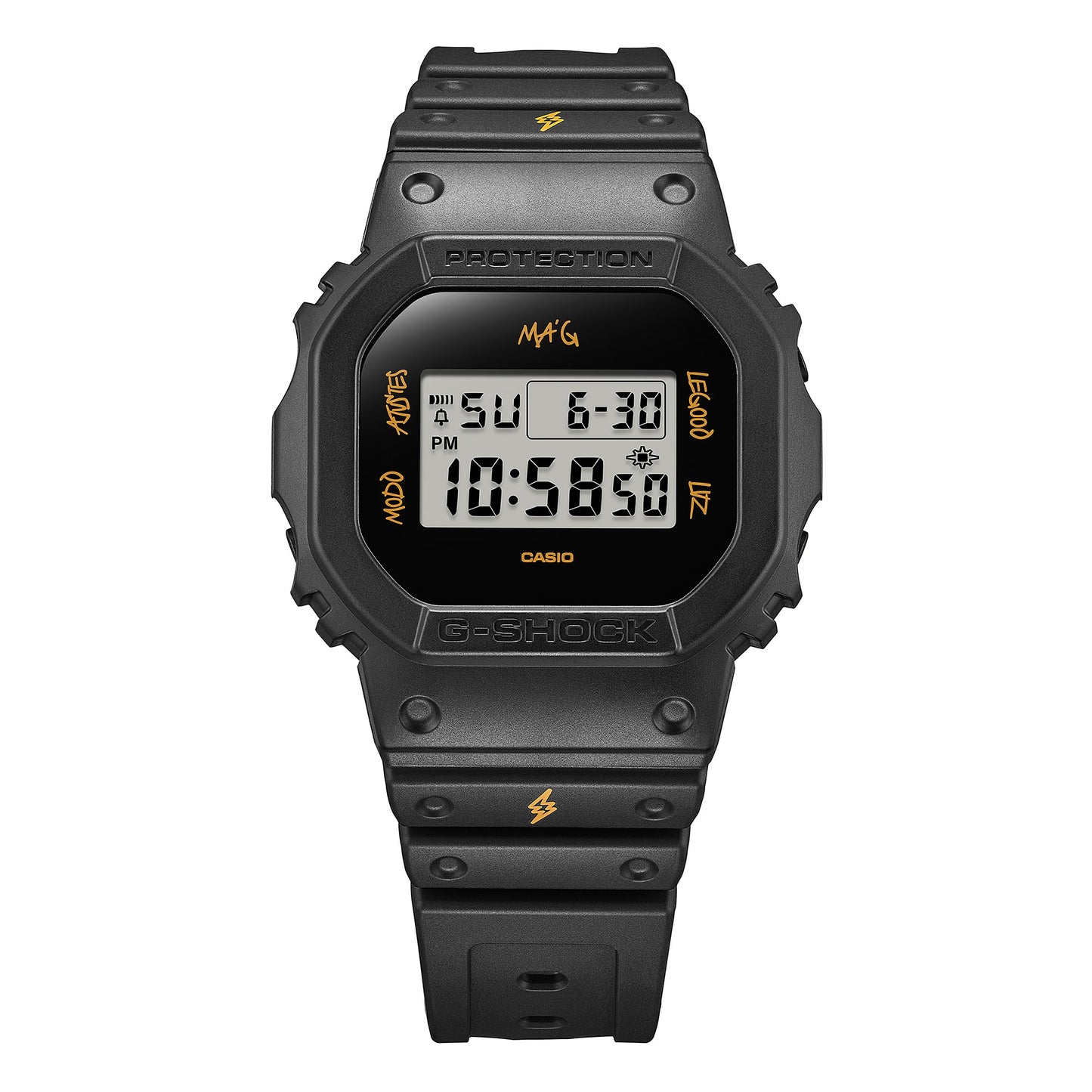 Casio G-Shock DWE5600JB-1A9 Watch 43.8mm - Yellow & Black Band