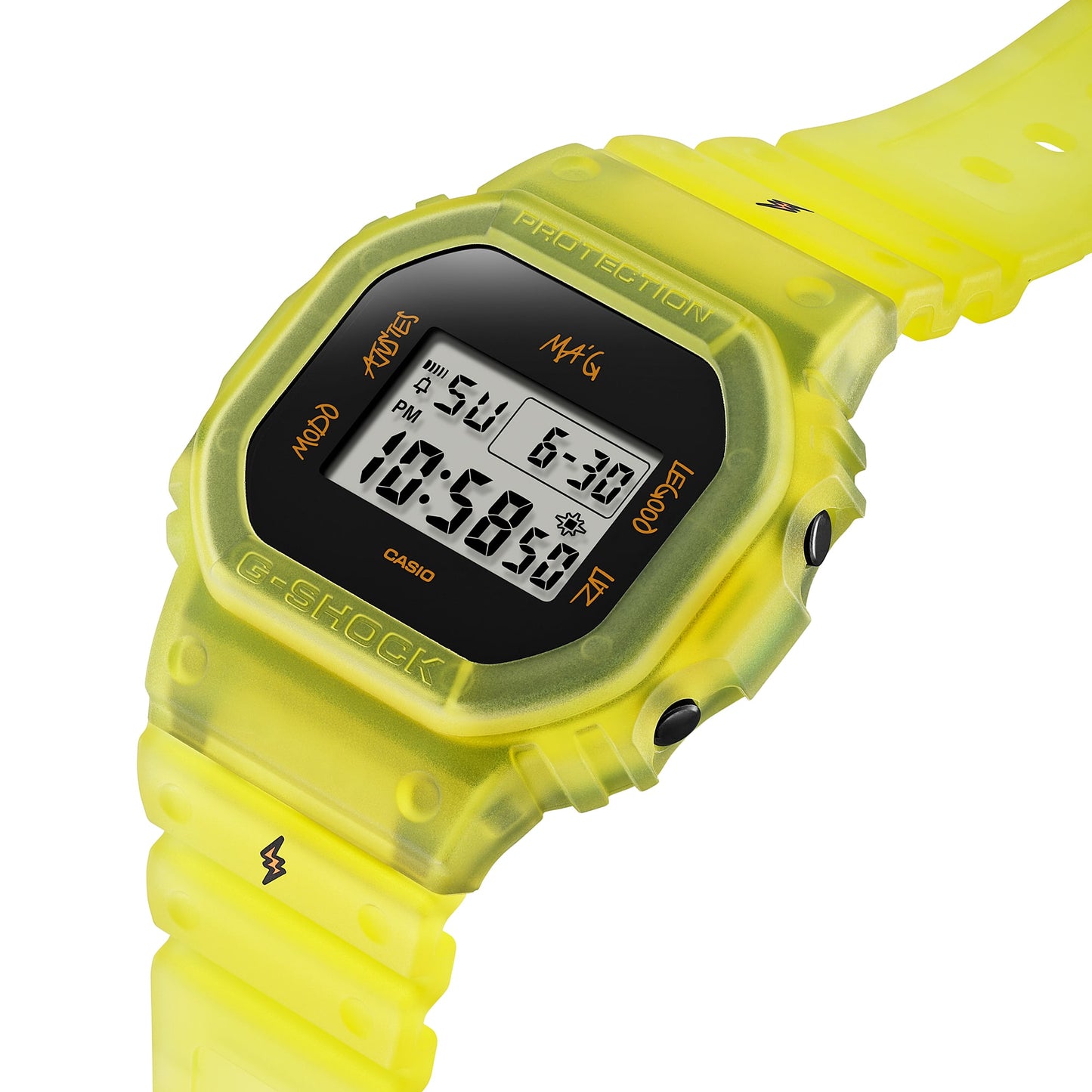 Casio G-Shock DWE5600JB-1A9 Watch 43.8mm - Yellow & Black Band