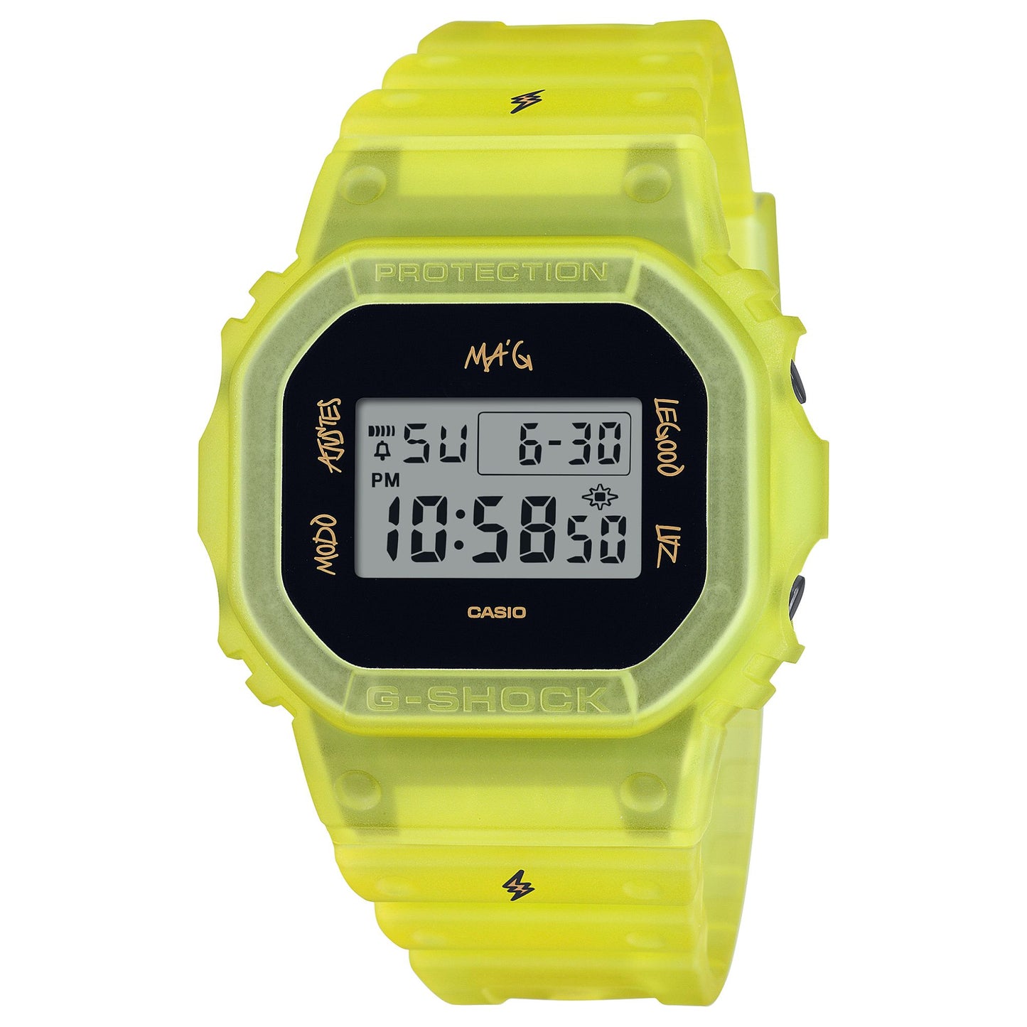 Casio G-Shock DWE5600JB-1A9 Watch 43.8mm - Yellow & Black Band