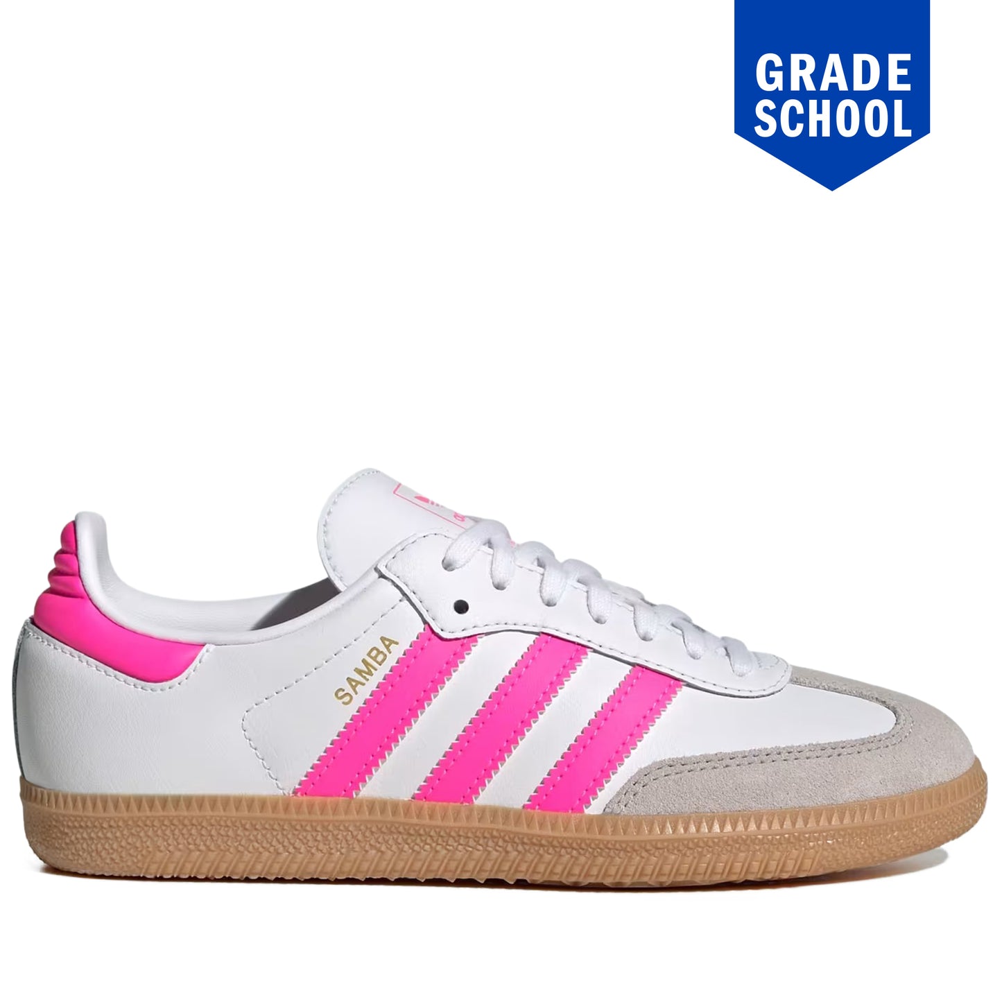 Grade School Adidas Samba OG Shoes - White/Pink
