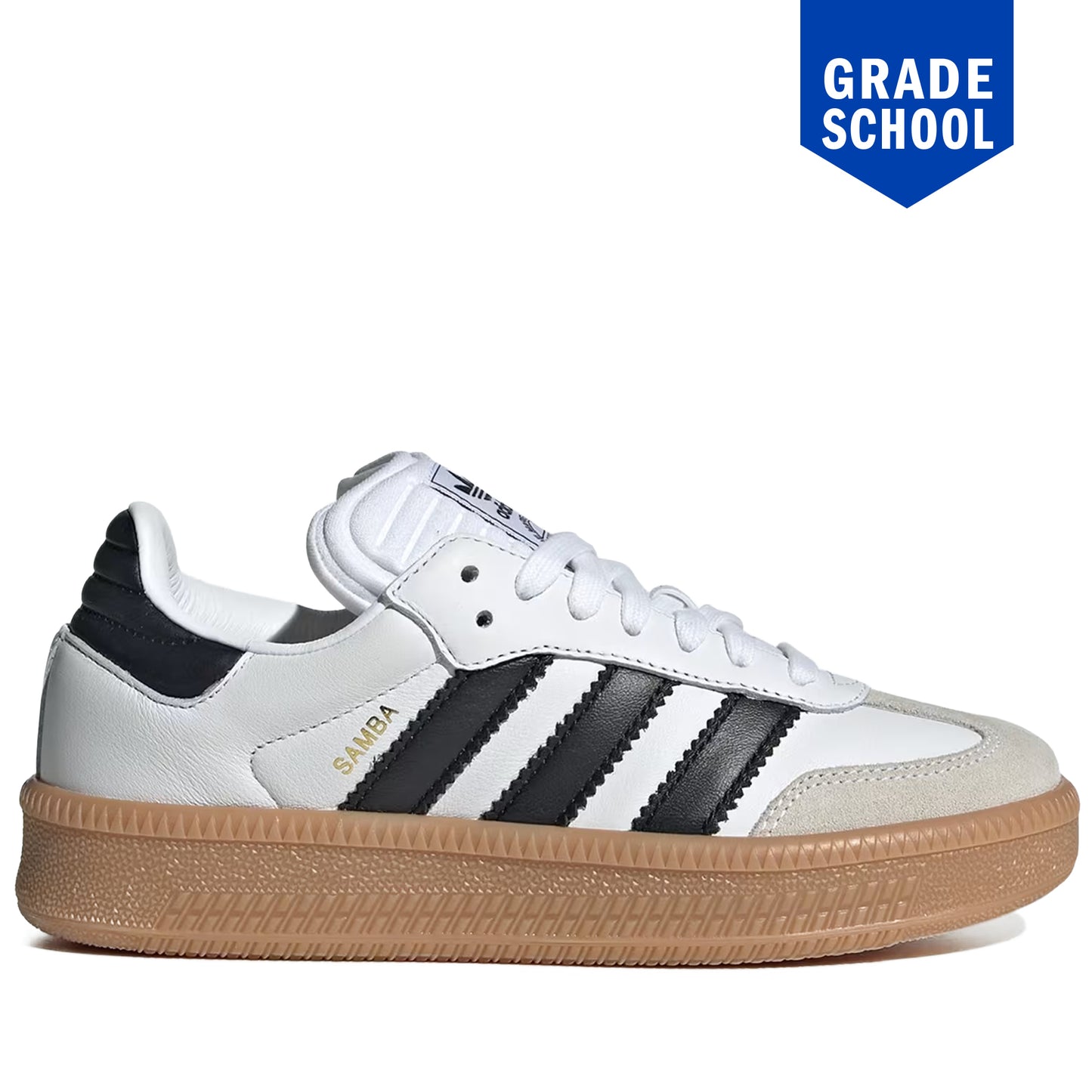 Grade School Adidas Samba XLG Shoes - White/Black