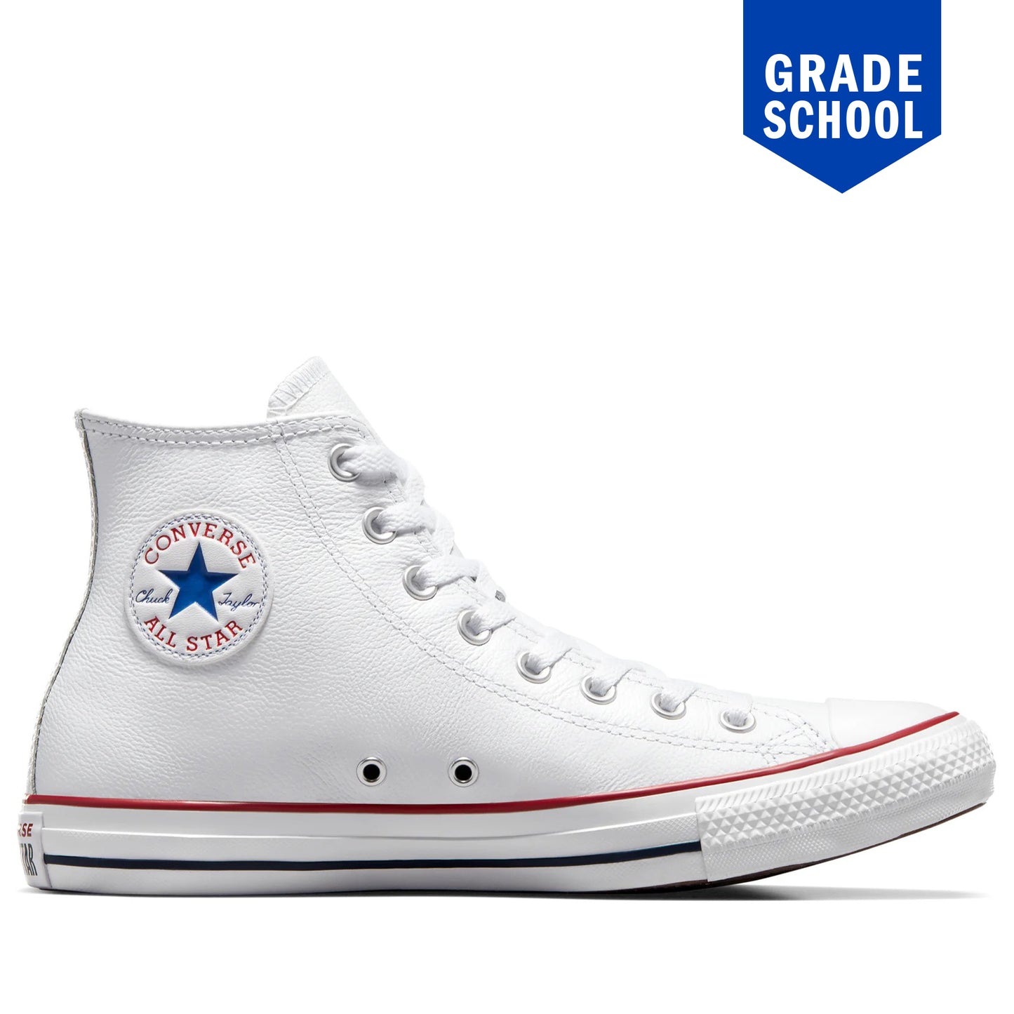 Converse Chuck Taylor All Star Leather High Top GS - White