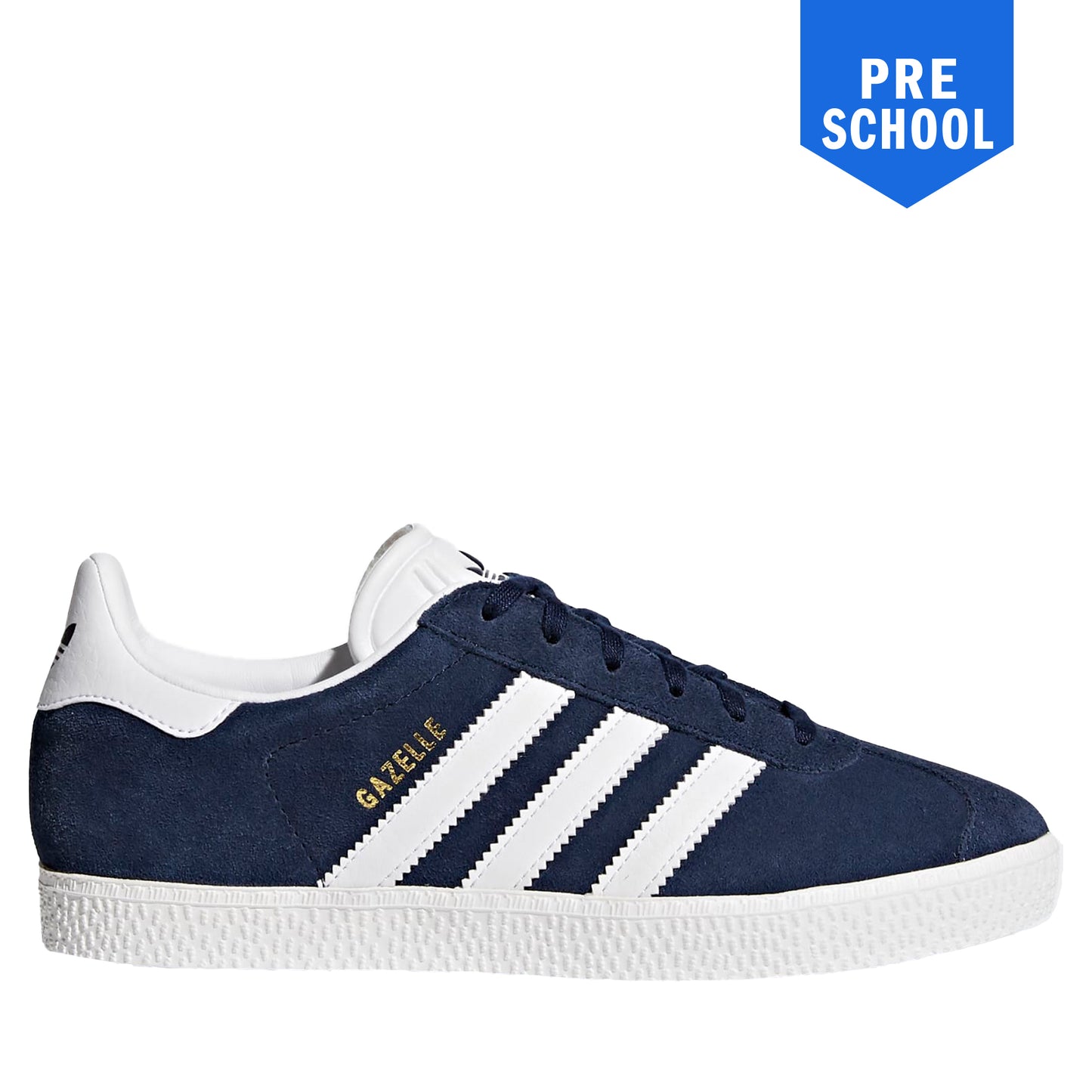 Grade School Adidas Gazelle J Shoes - Navy/ White