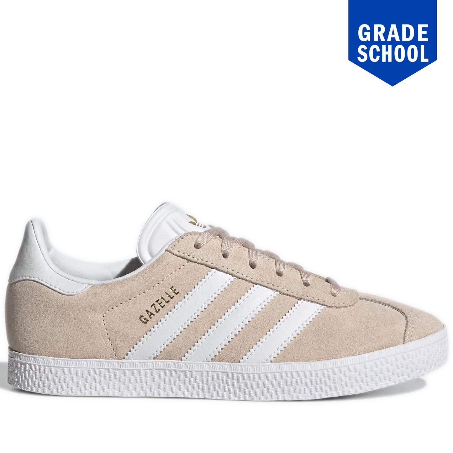 Grade School Adidas Gazelle Shoes - Pink Tint / Cloud White / Cloud White