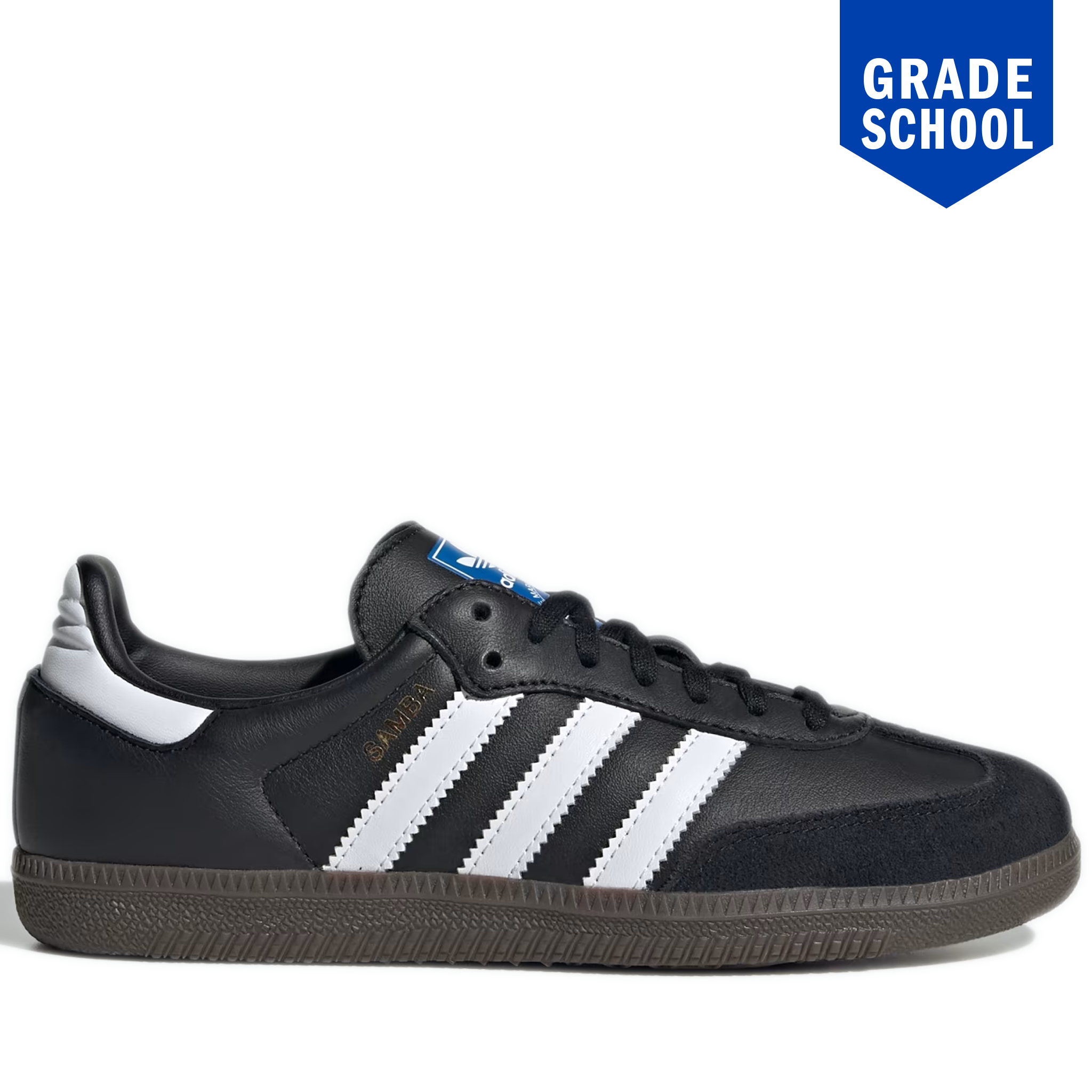 Grade School Adidas Samba OG Shoes Core Black / Cloud White / Gum