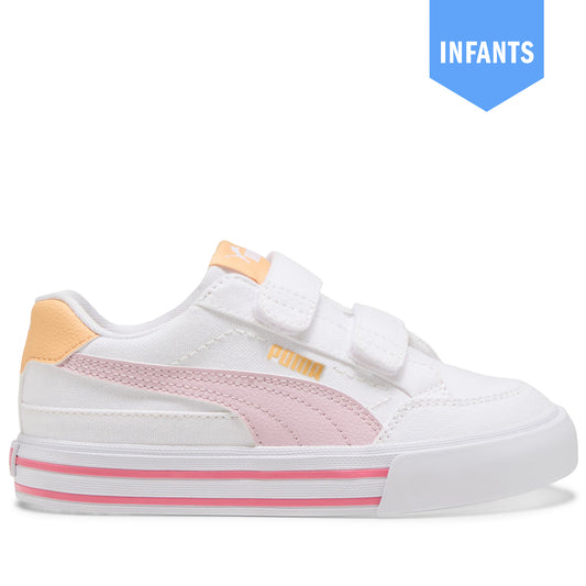 Infant's Puma Court Classic Vulcanized Formstrip - White/Rose Mauve/Almost Apricot
