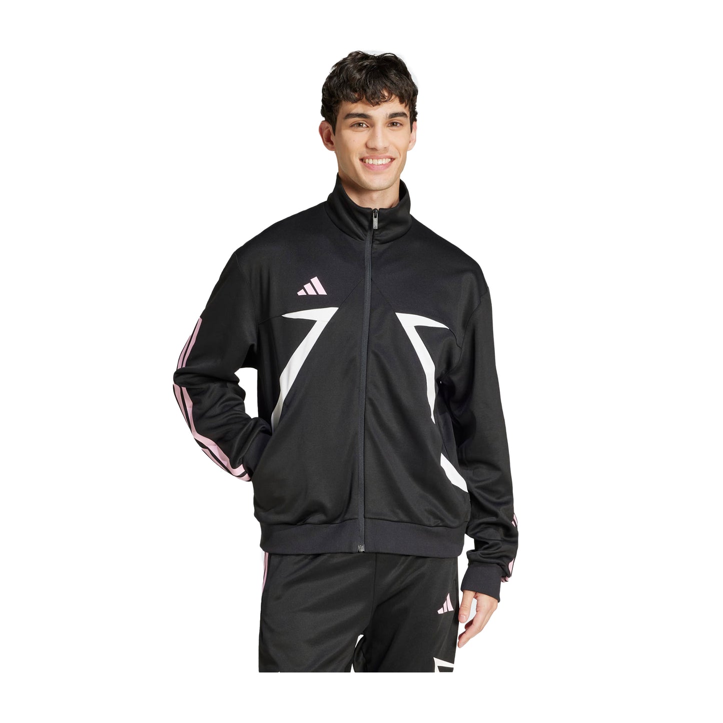 Men's Adidas Tiro Track Jacket - Black/White/Pink