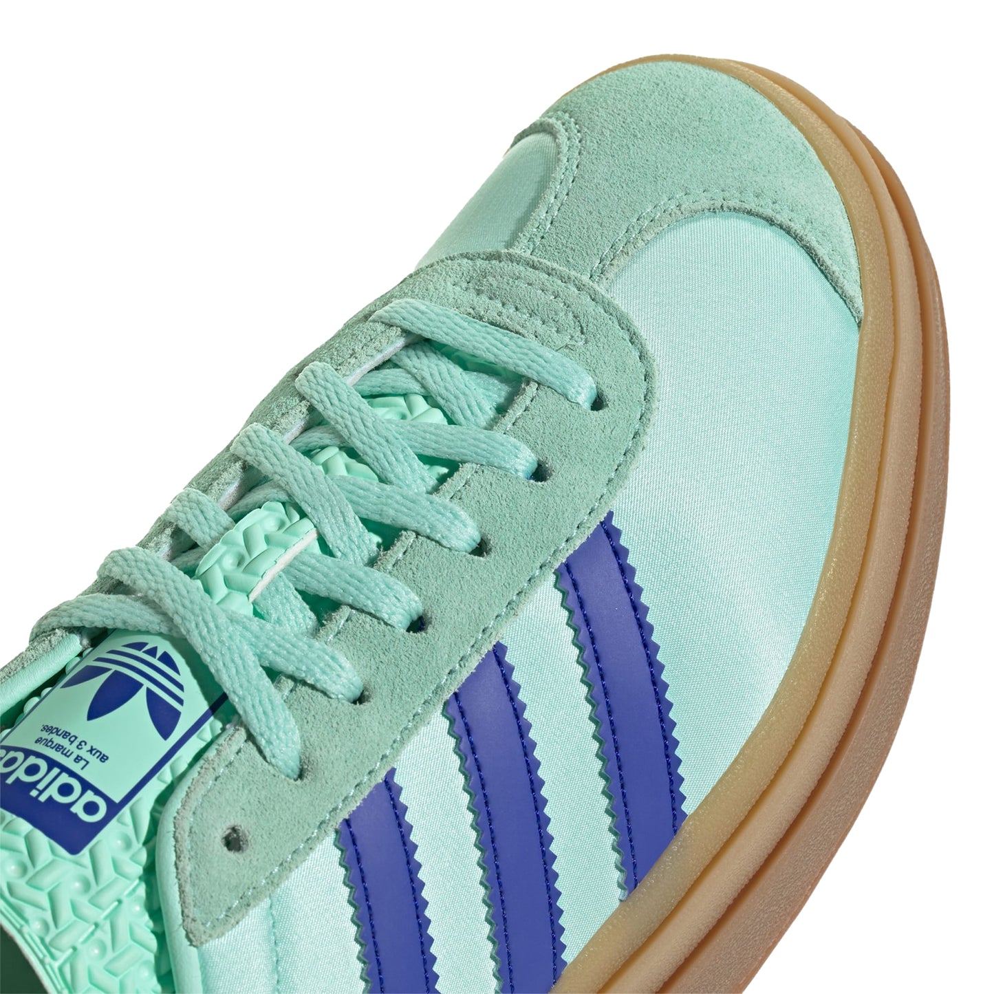 Women's Adidas Gazelle Bold Shoes - Clear Mint/Lucid Blue/Gold Metallic