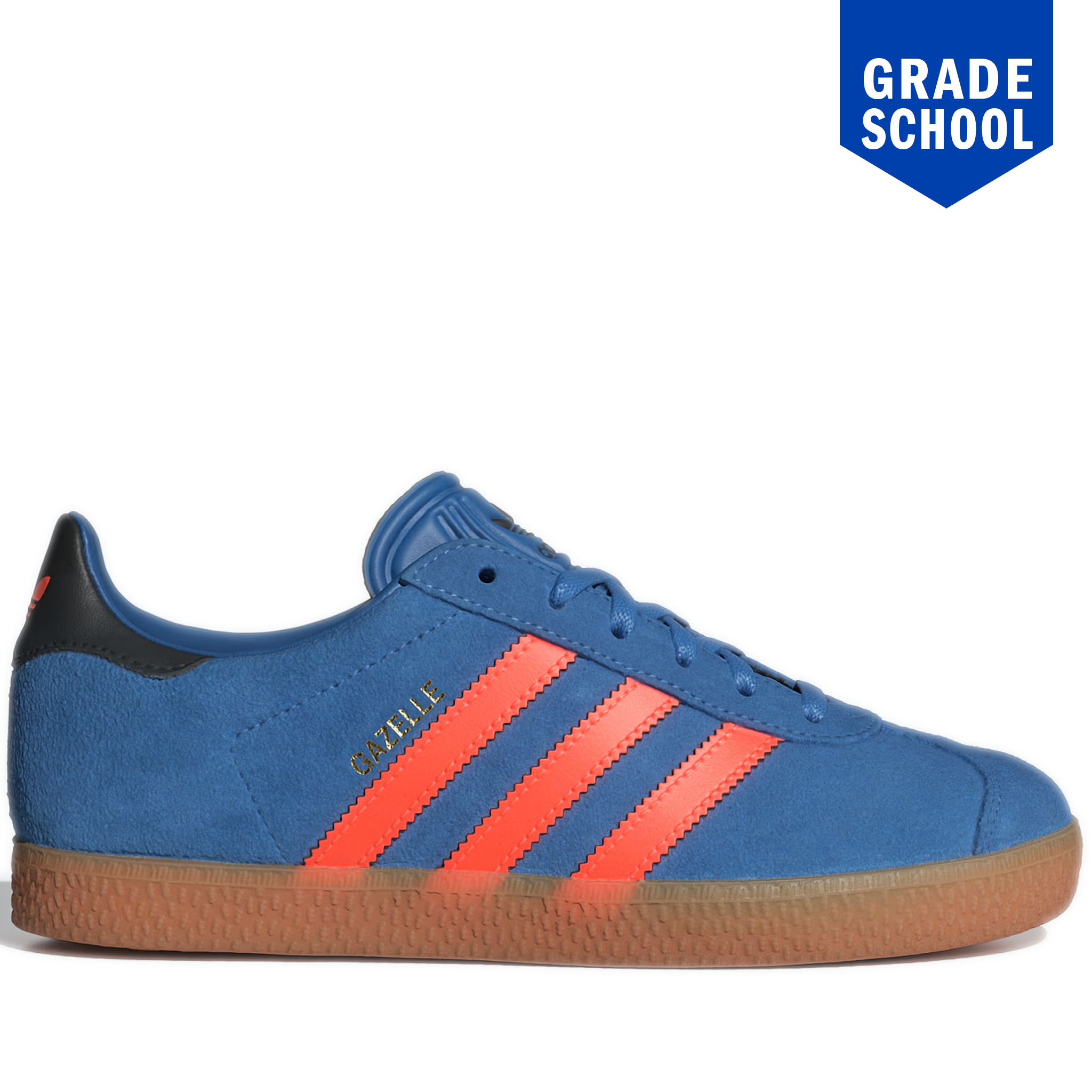 Grade School Adidas Gazelle Shoes Focus Blue / Solar Orange / Core B