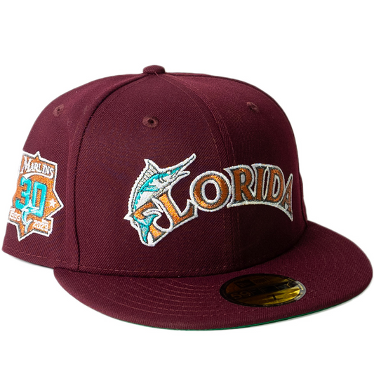New Era Florida Marlins 59FIFTY Hat - Maroon