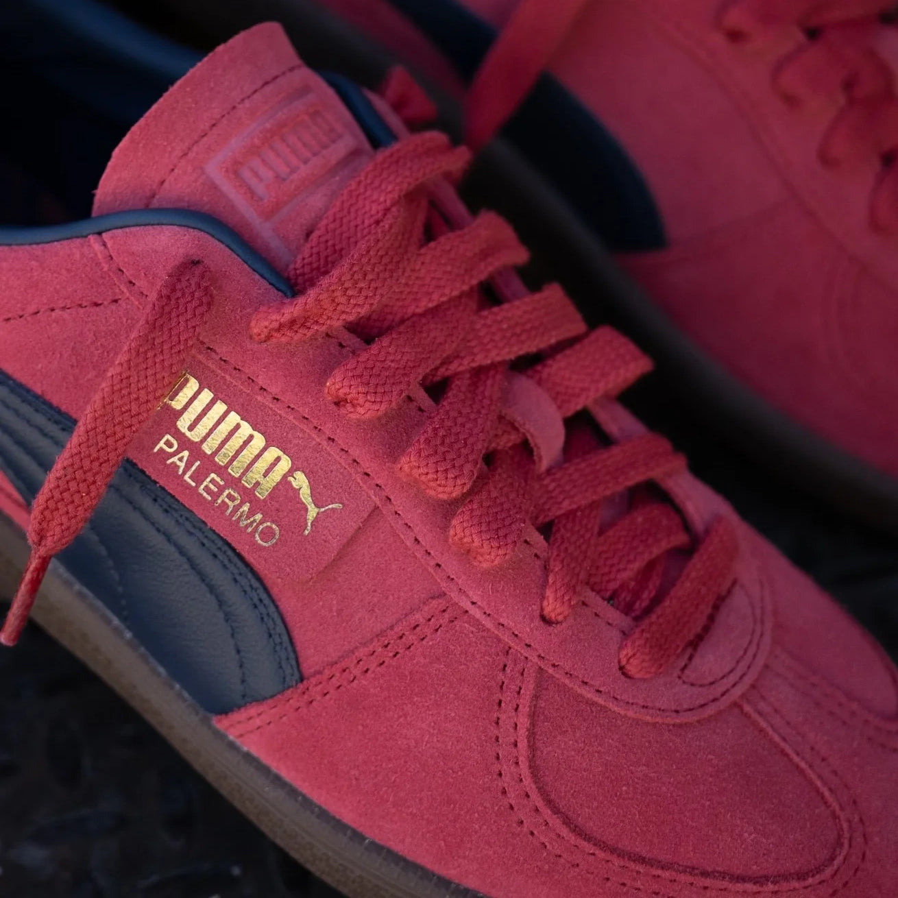 Men's Puma Palermo Shoes - Club Red/Club Navy