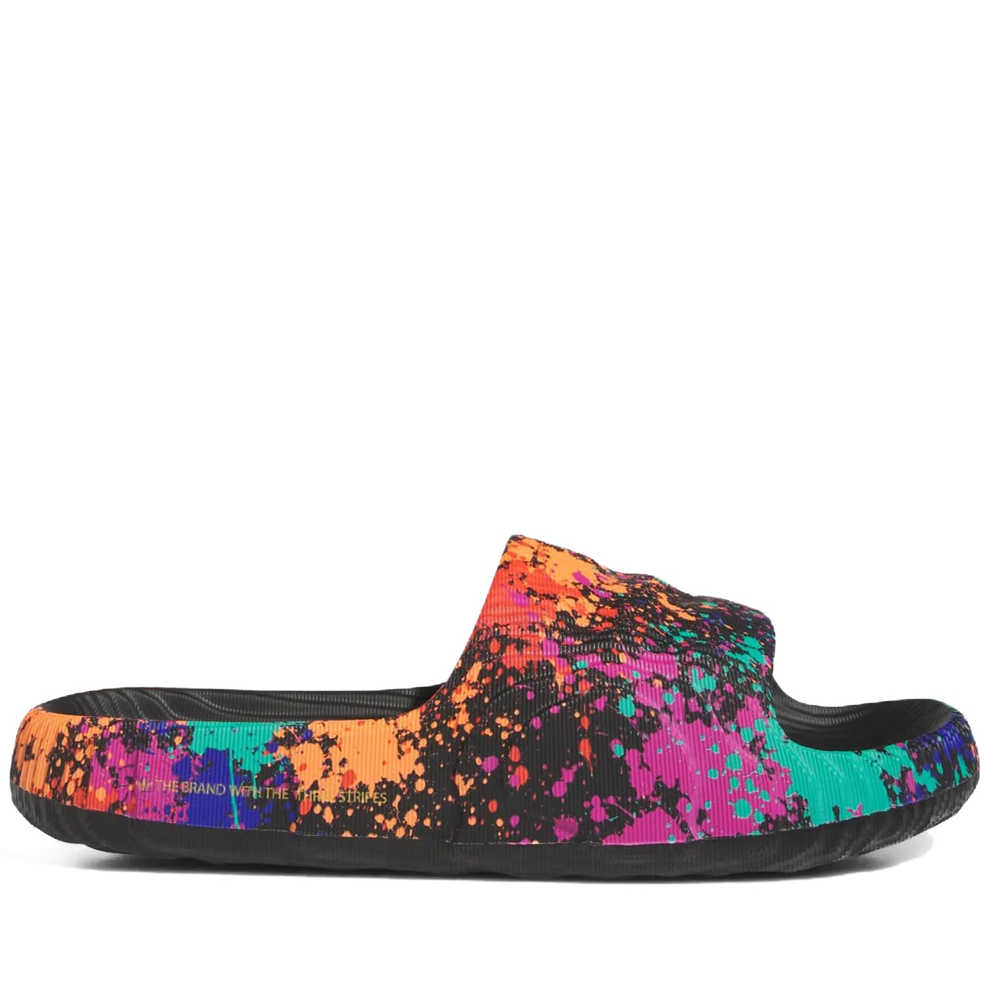 Men's Adidas Adilette 22 Slides - Black Paint Splatter
