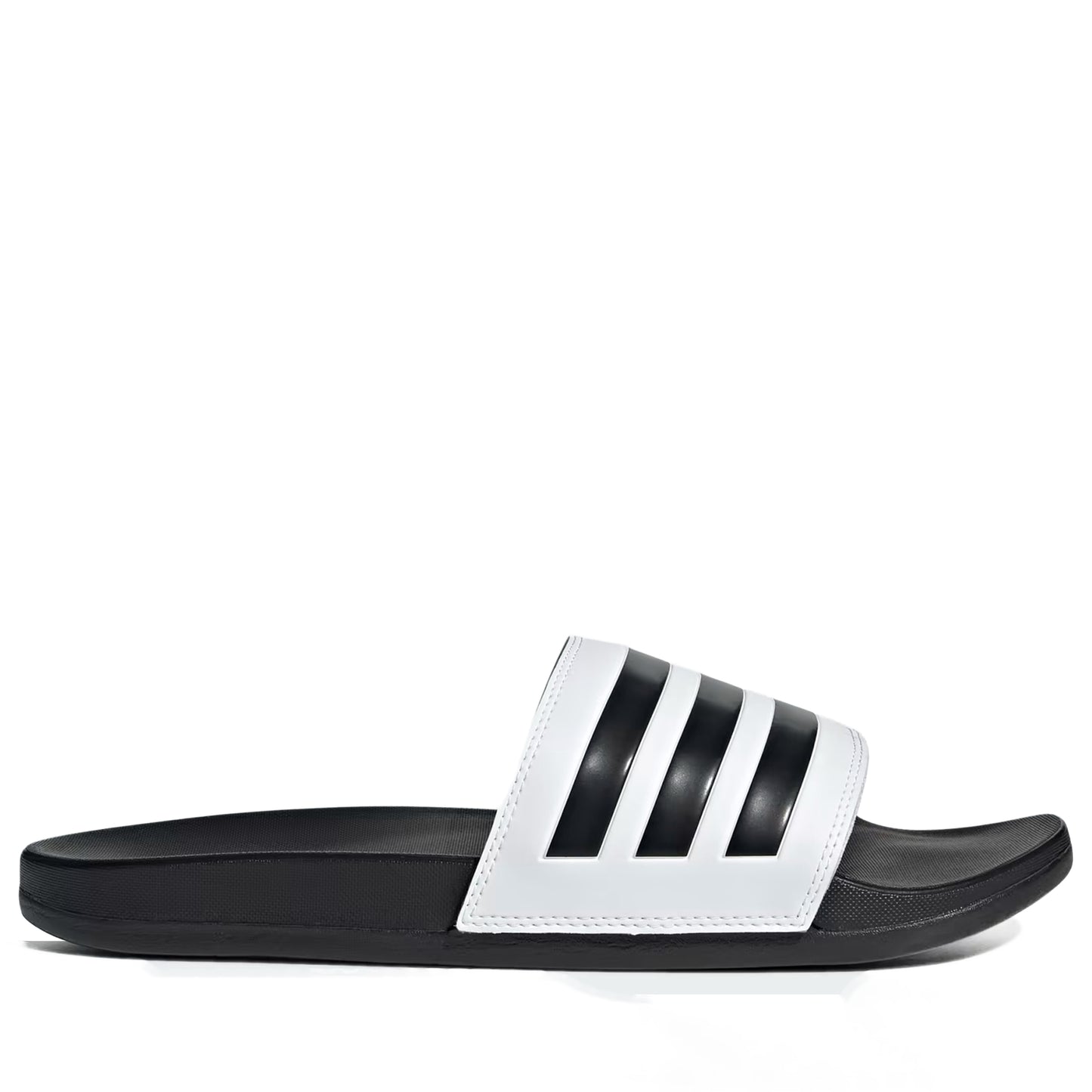 Men's Adidas Adilette Comfort Slides - White/Black