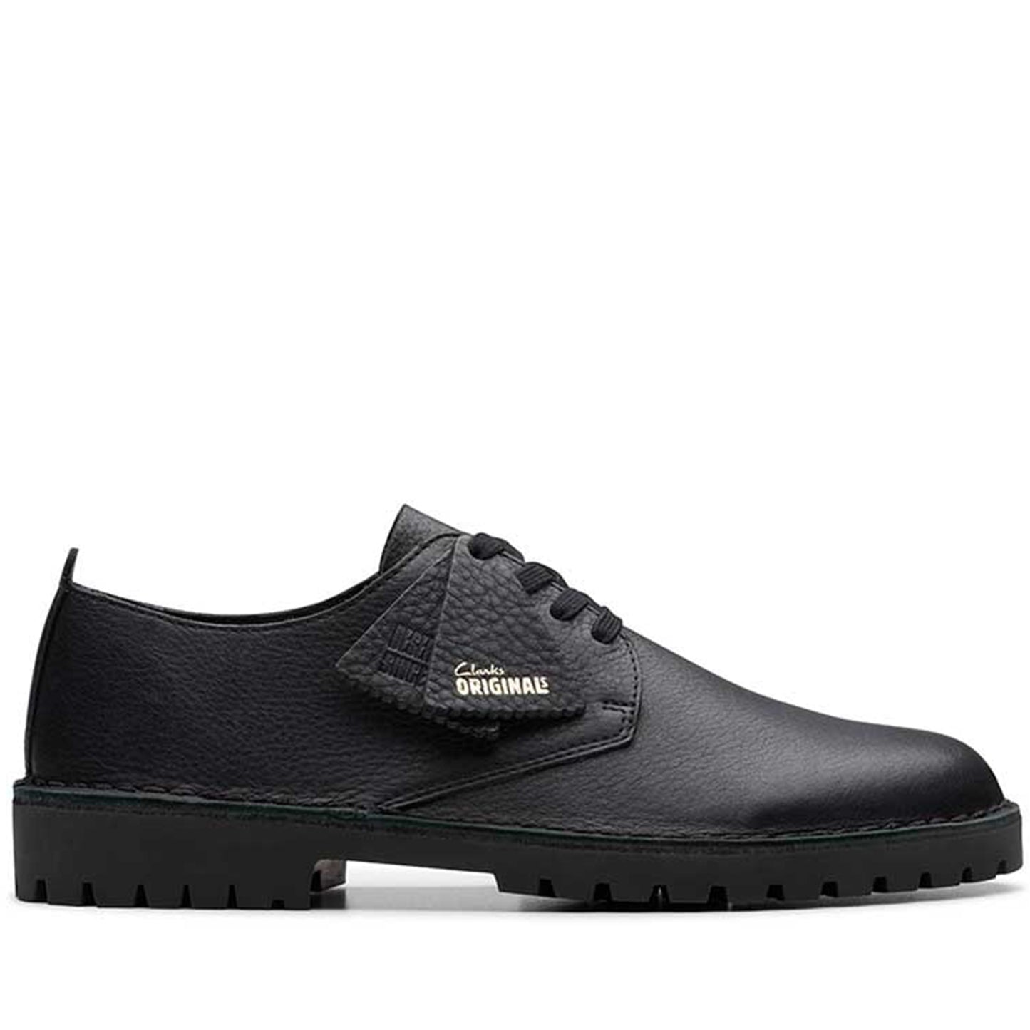 Men's Clarks Desert Rock Lo Derbys Leather - Black