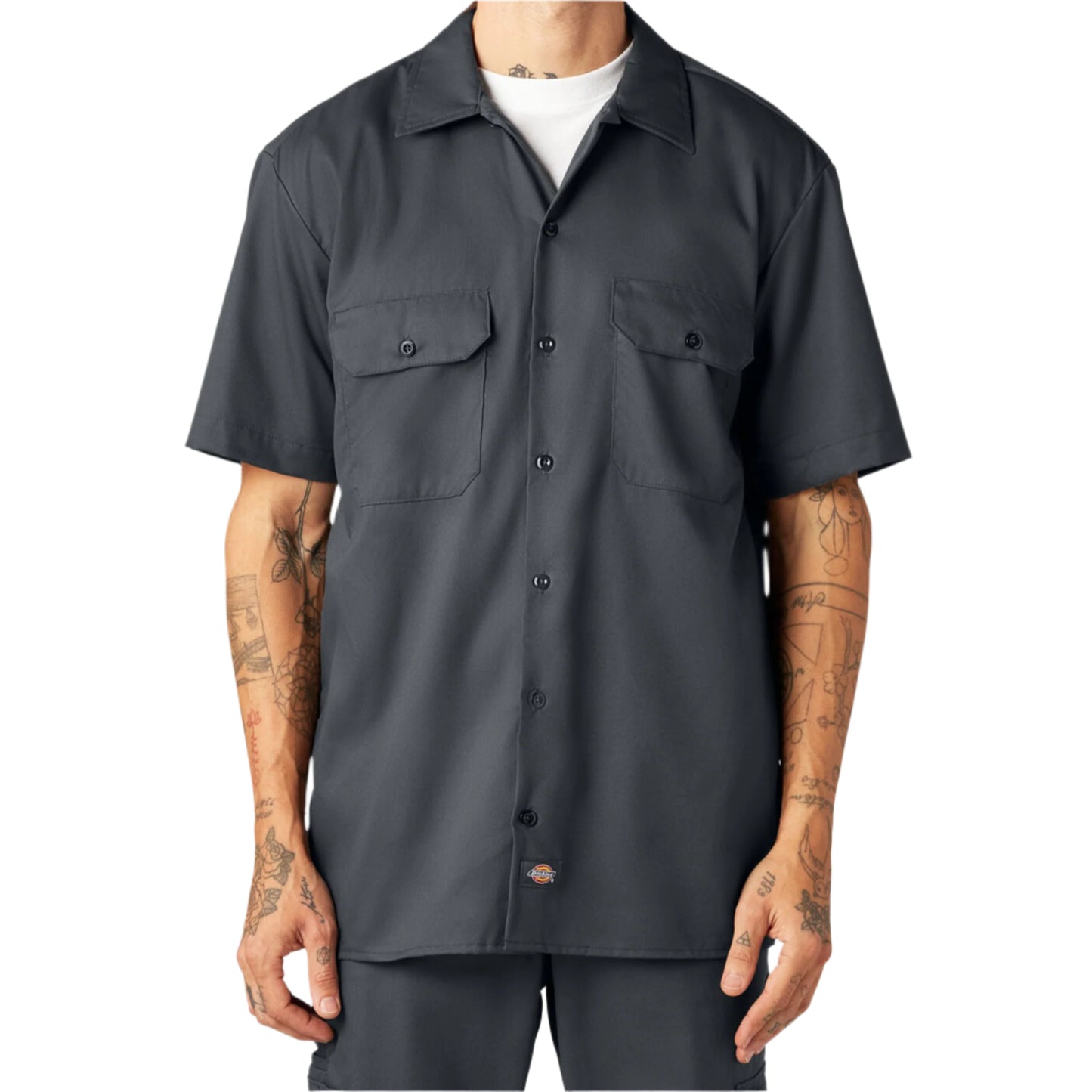 Men's Dickies FLEX Relaxed Fit Short Sleeve Work Shirt - Charcoal